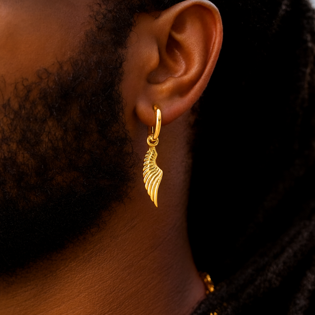Angle Wings Gold Earrings