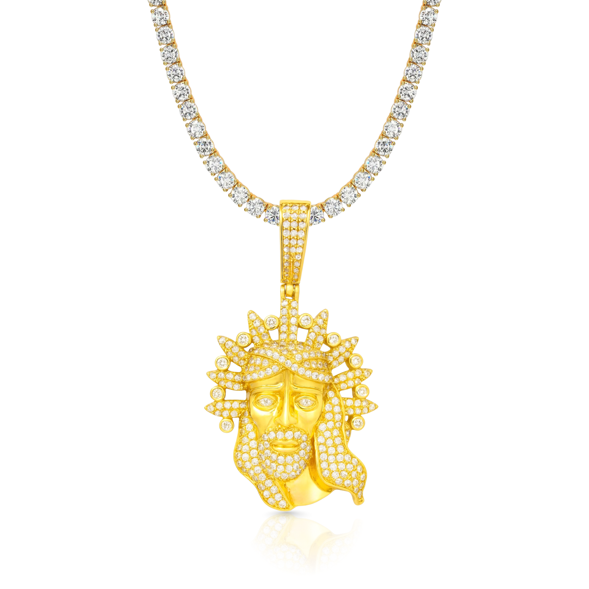 Jesus Diamond Gold Pendant