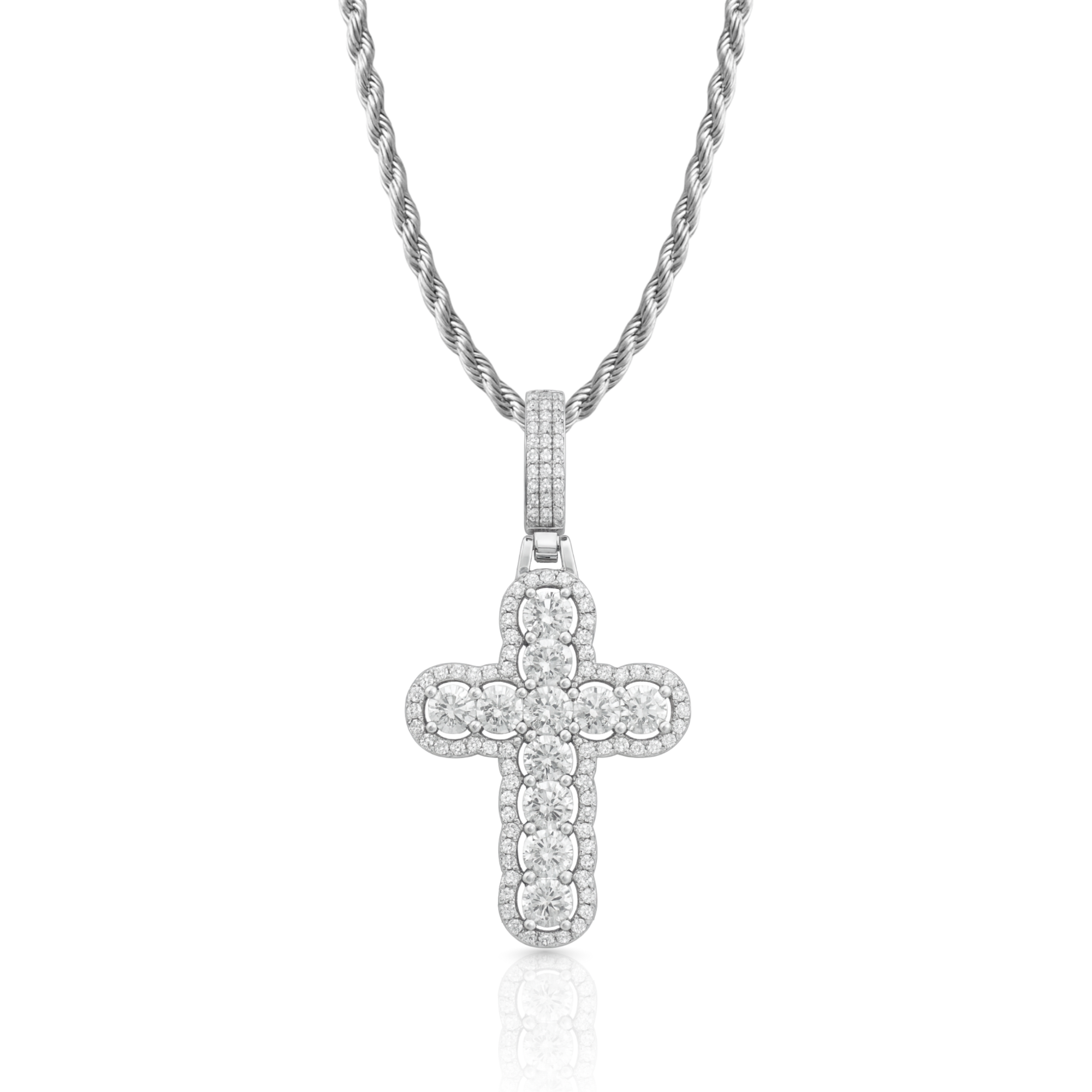 Round Cross Diamond Pendant