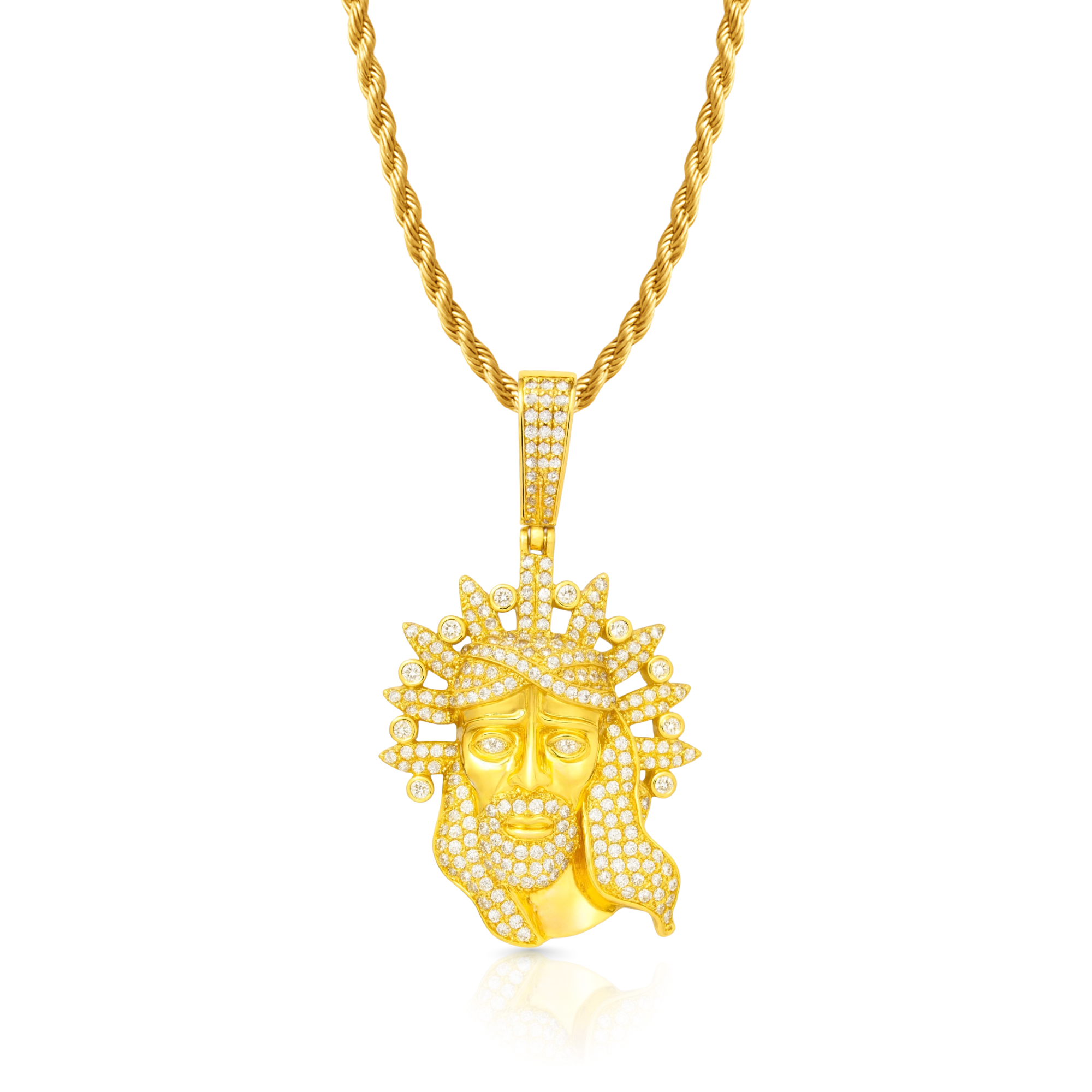 Jesus Diamond Gold Pendant