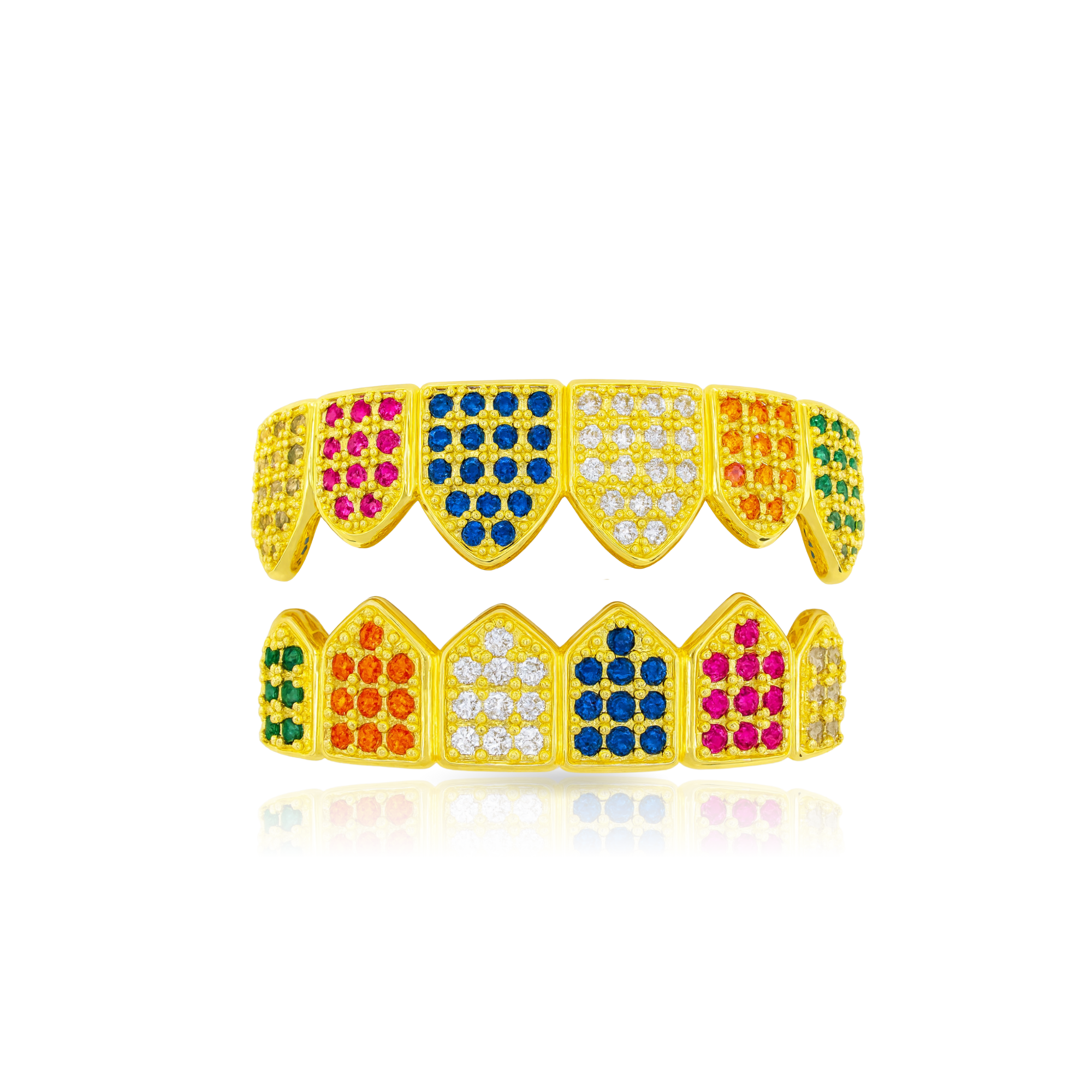 Ruby Gold Diamond Grillz