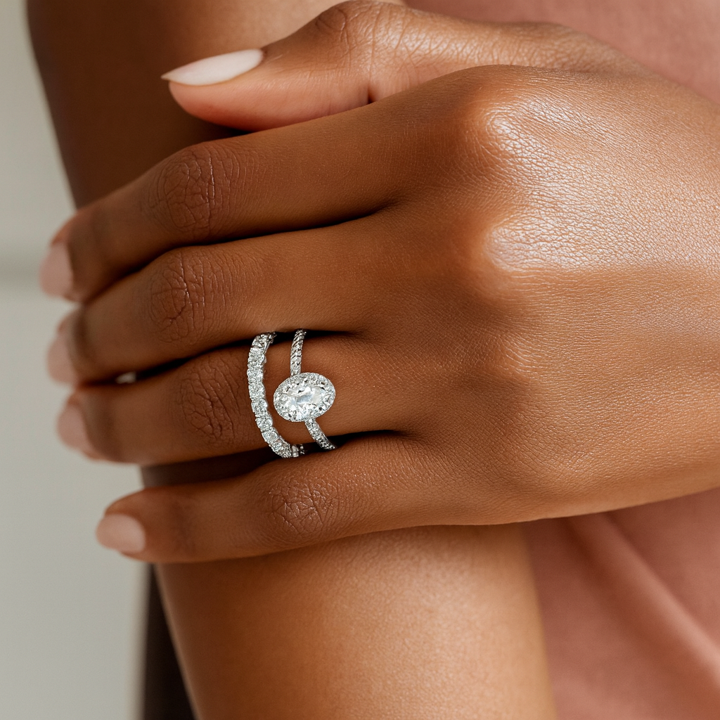 Moissanite Oval Diamond Ring (1.0ct)