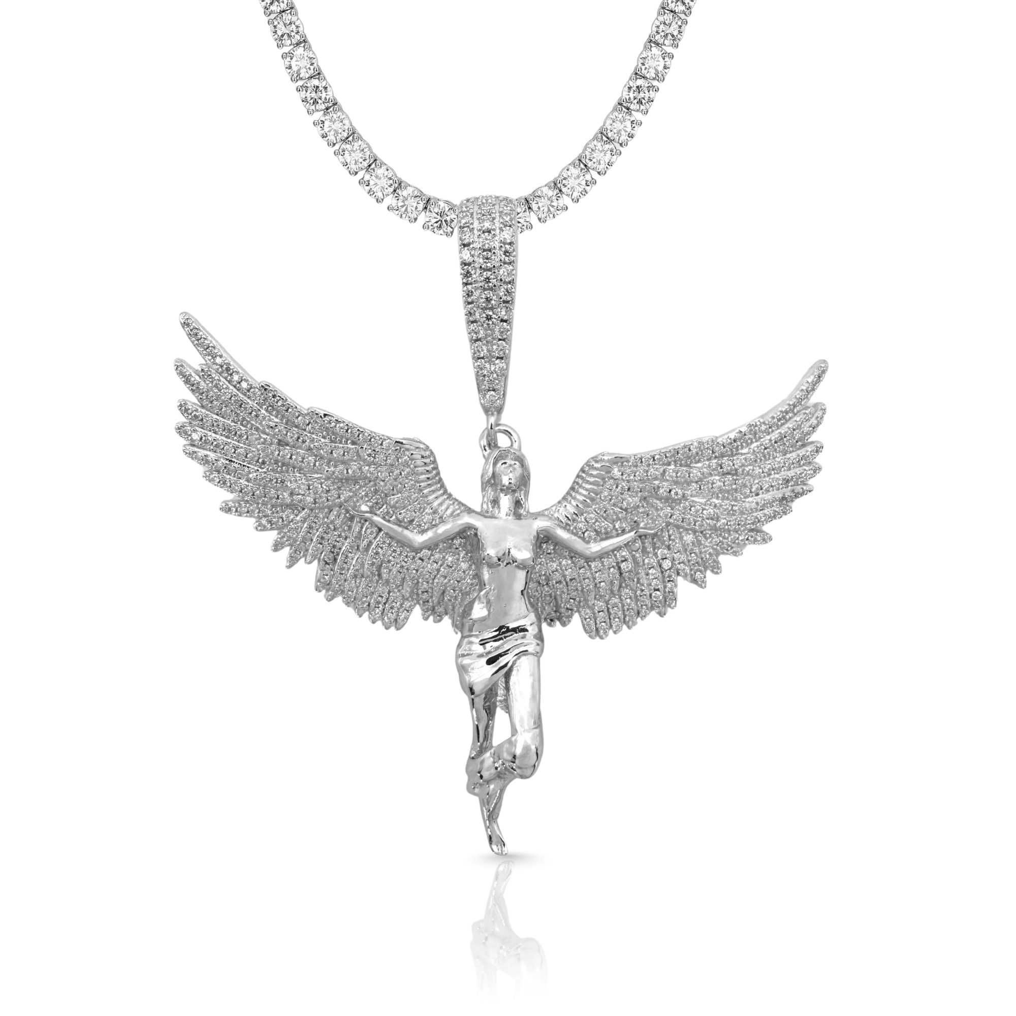 Moissanite Angel Wing Pendant 3.0cts