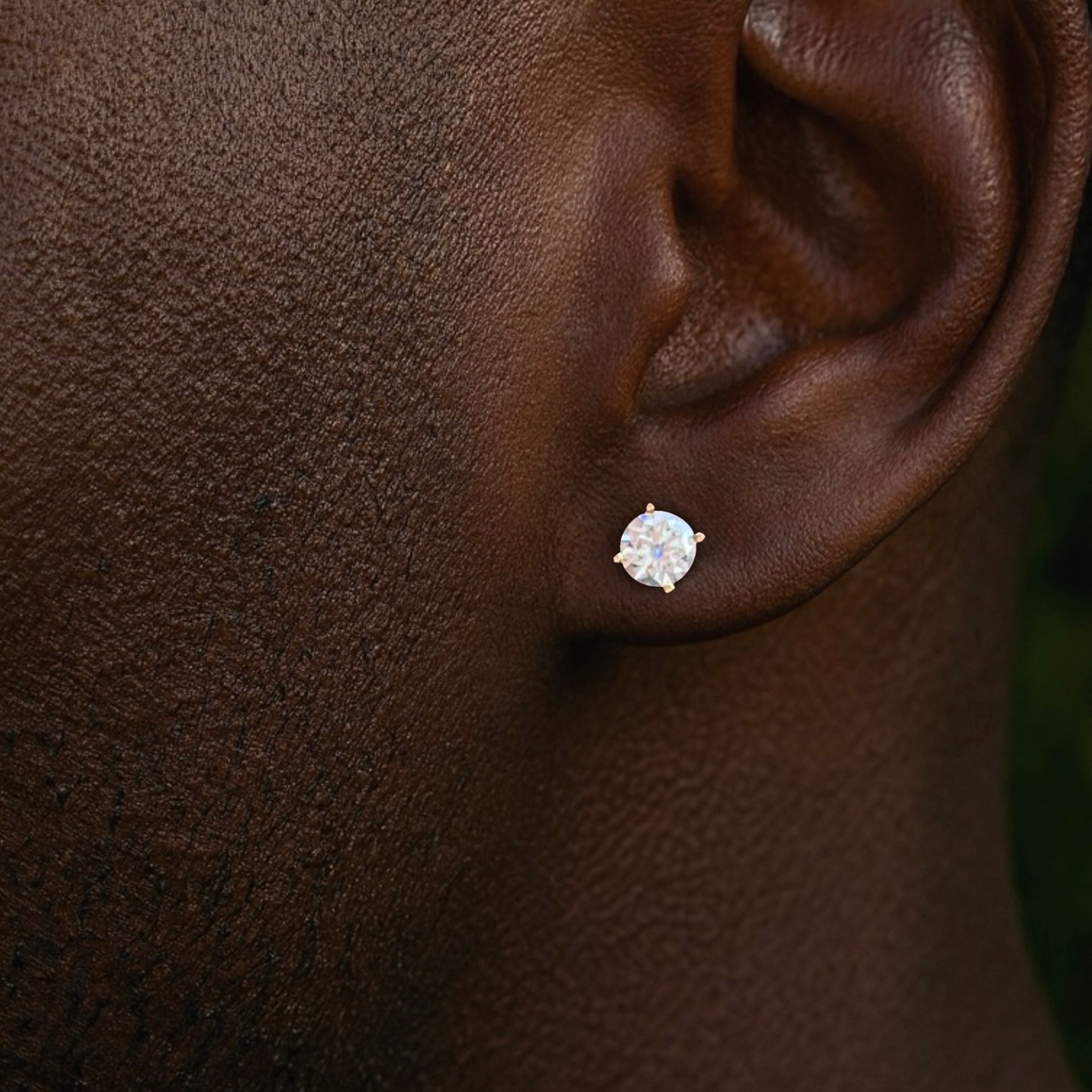 Moissanite Classic Gold Diamond Earrings .06cts