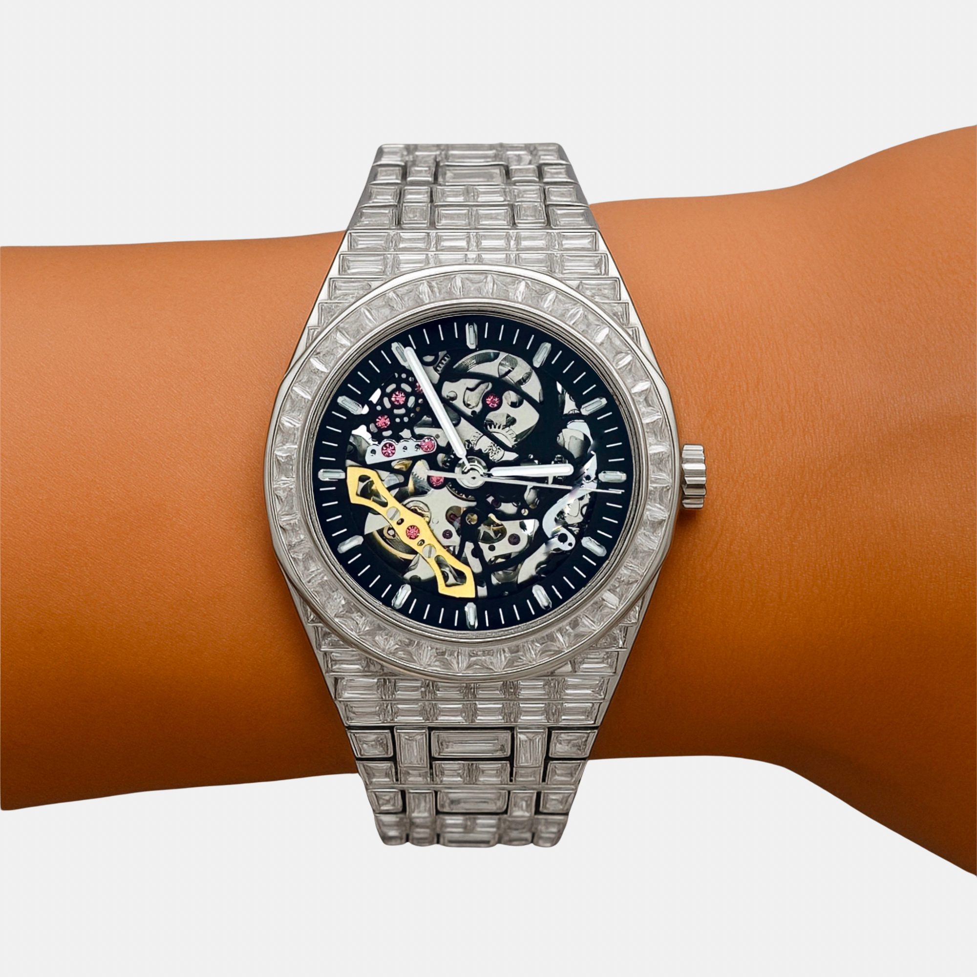 GStars Skeleton Baguette Diamond Watch