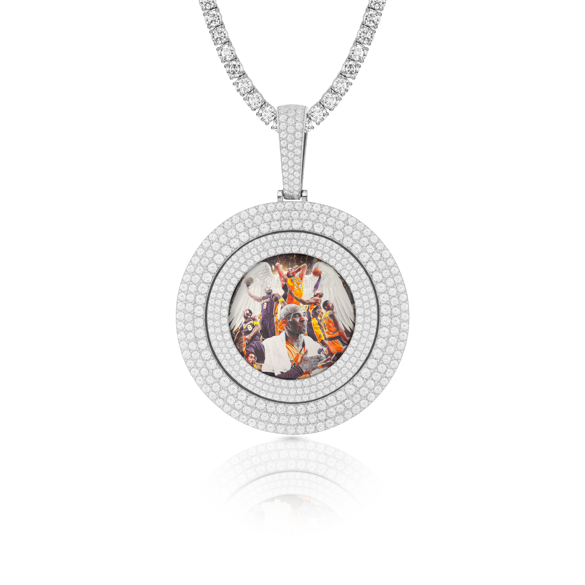 Spinning Diamond Custom Photo Pendant