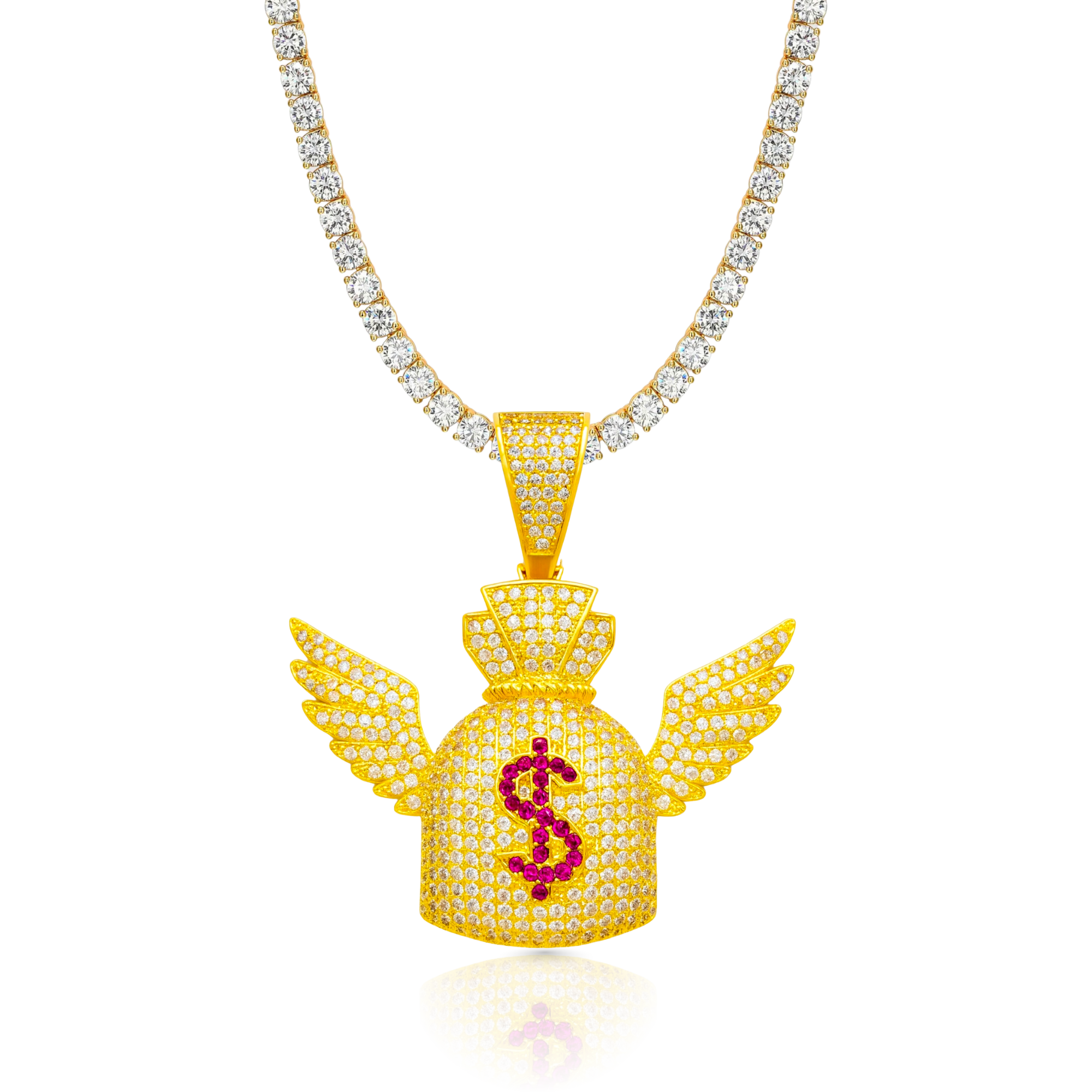 Money Wings Diamond Gold Pendant