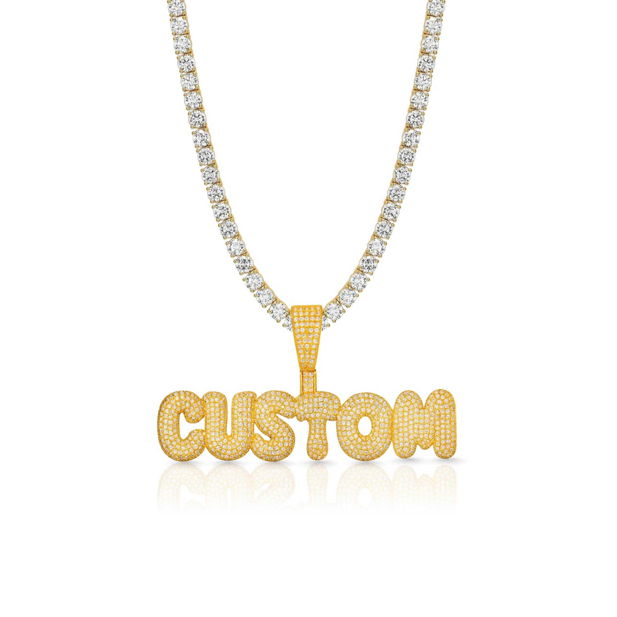 Small Bubble Letter Custom Pendant