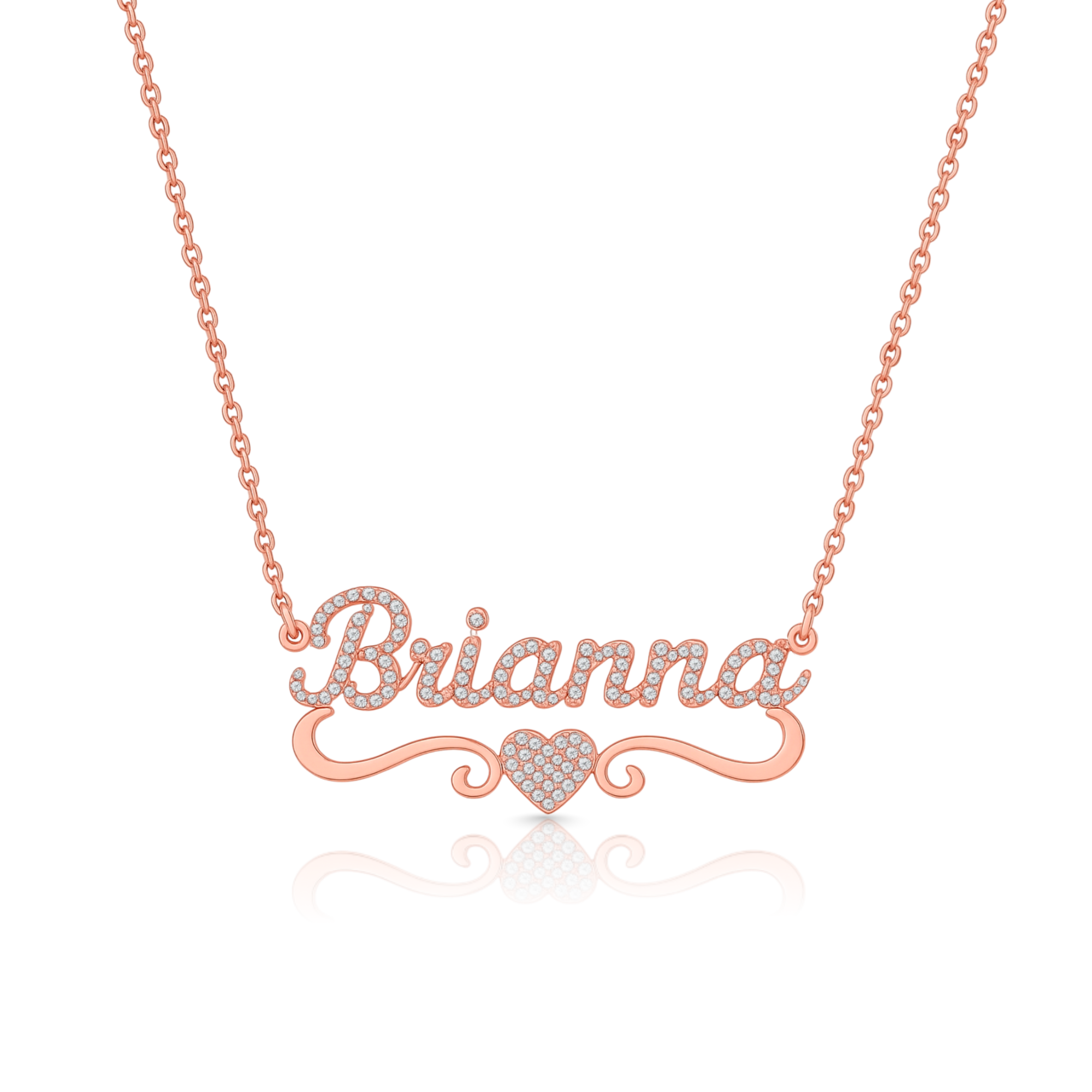 Cursive Heart Diamond Custom Pendant