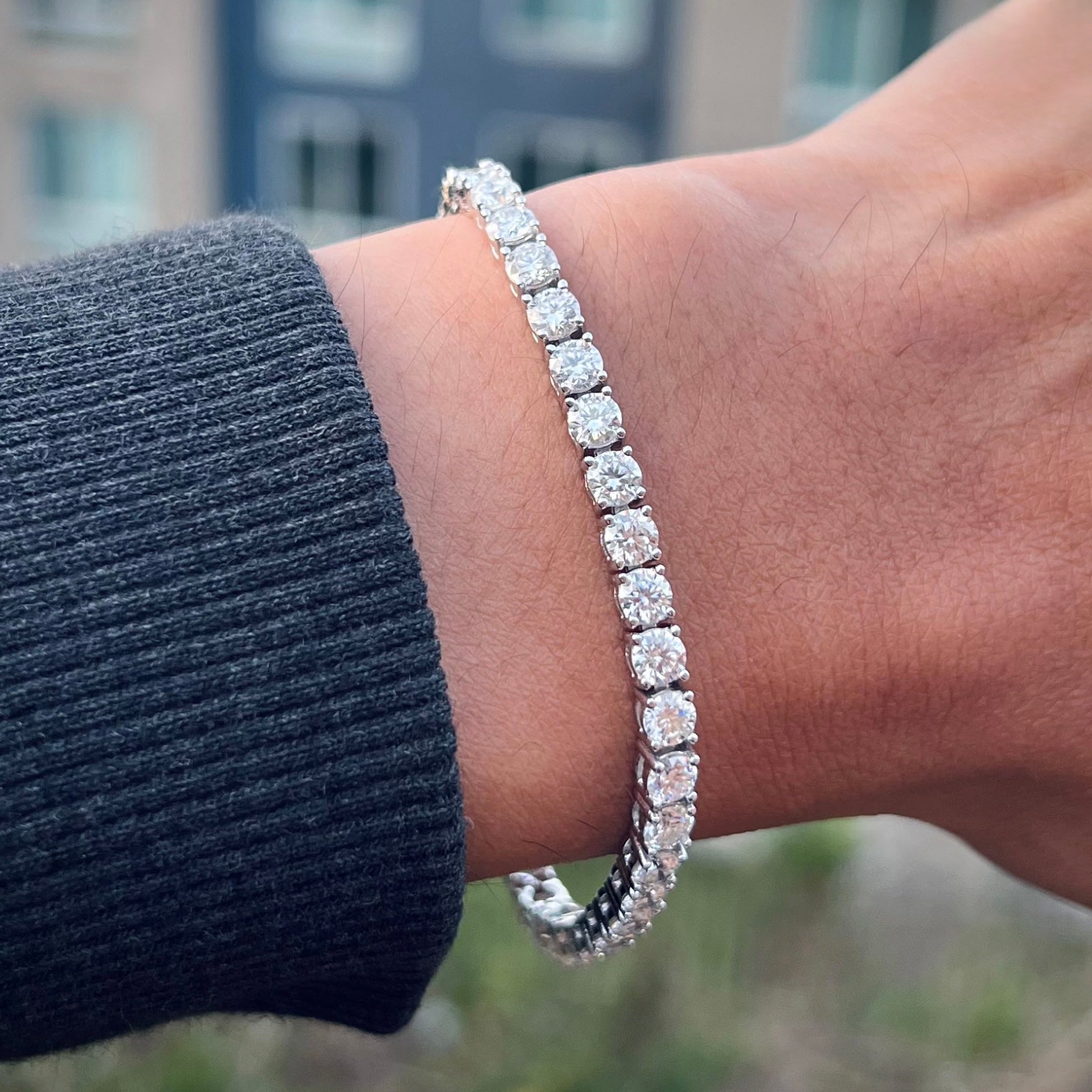 Moissanite Diamond Tennis Bracelet (4mm) 15cts