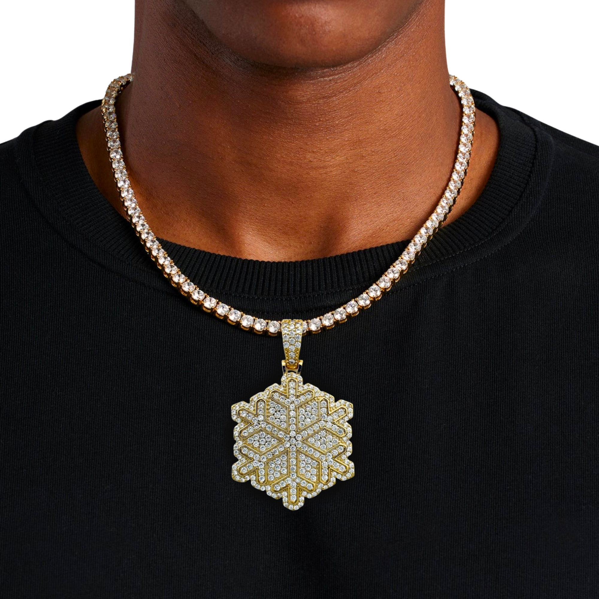 Snow Diamond Gold Pendant