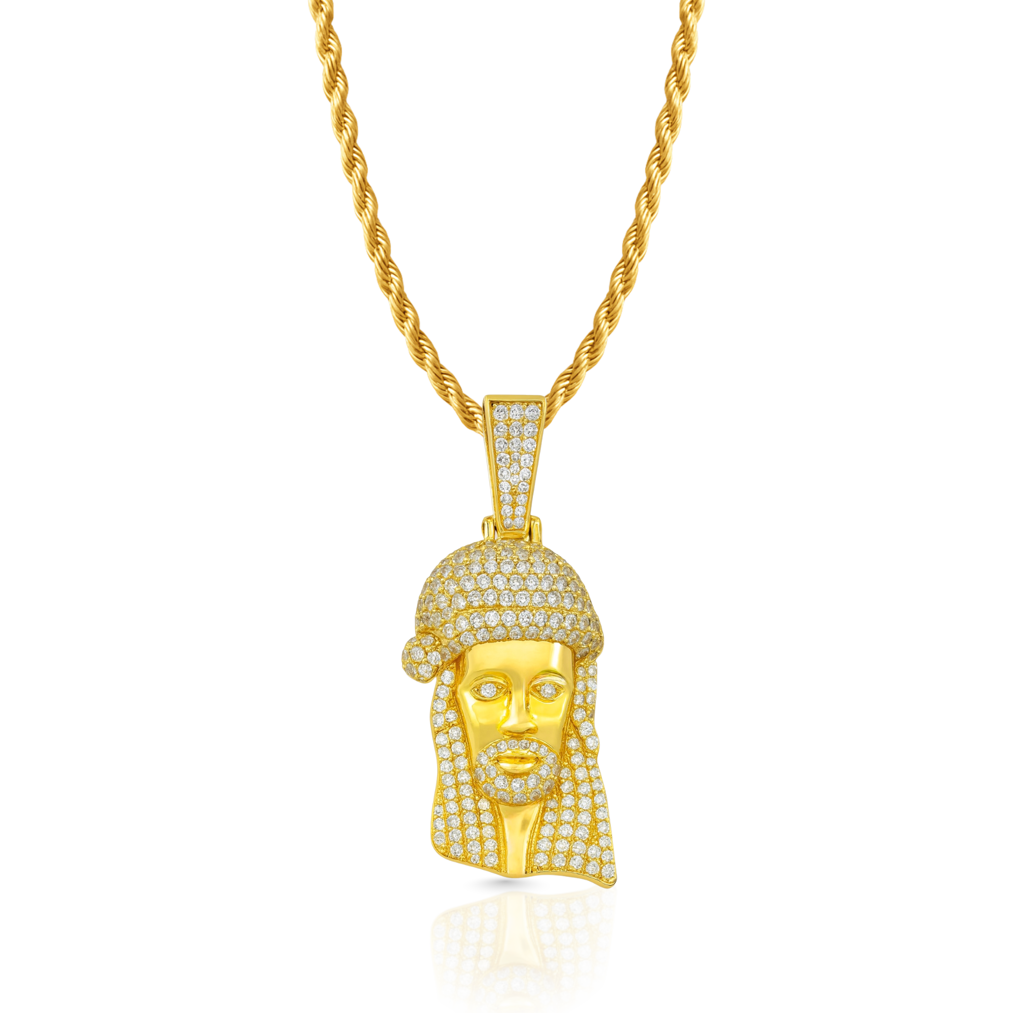 Afro Jesus Diamond Gold Pendant