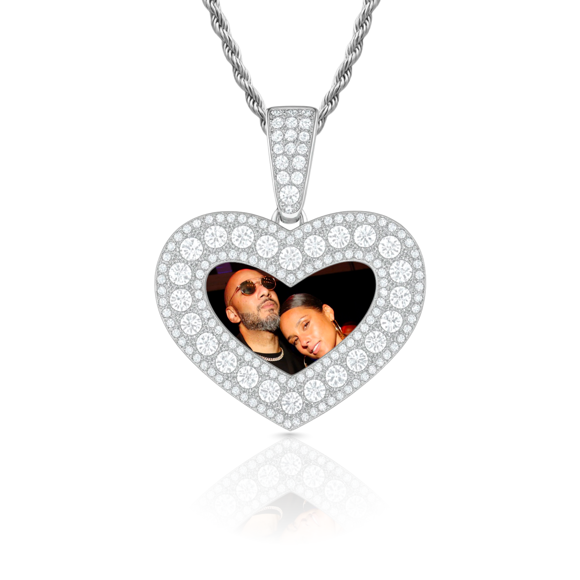 Diamond Heart Custom Photo Pendant