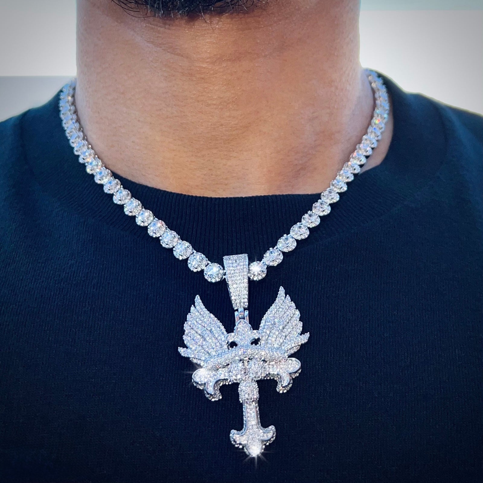 Tribal Cross Diamond Pendant