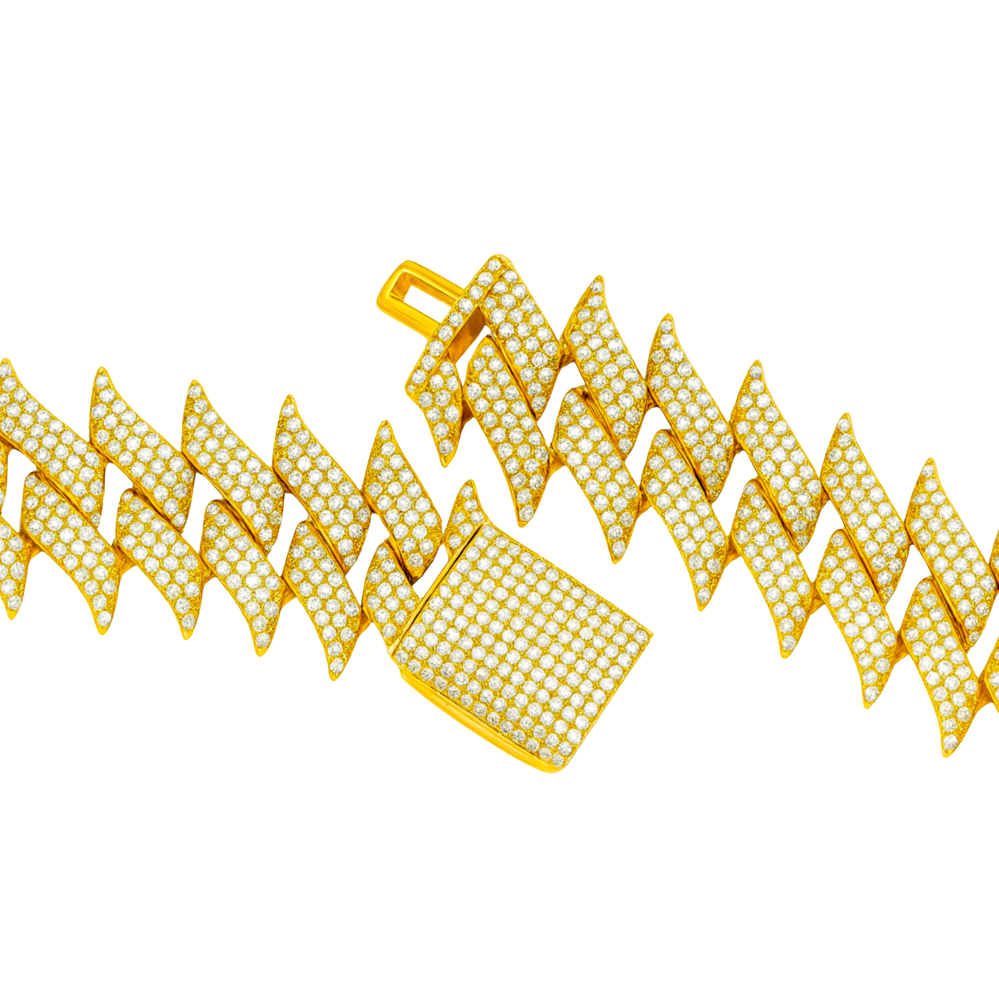 Spike Diamond Chain Gold 29mm