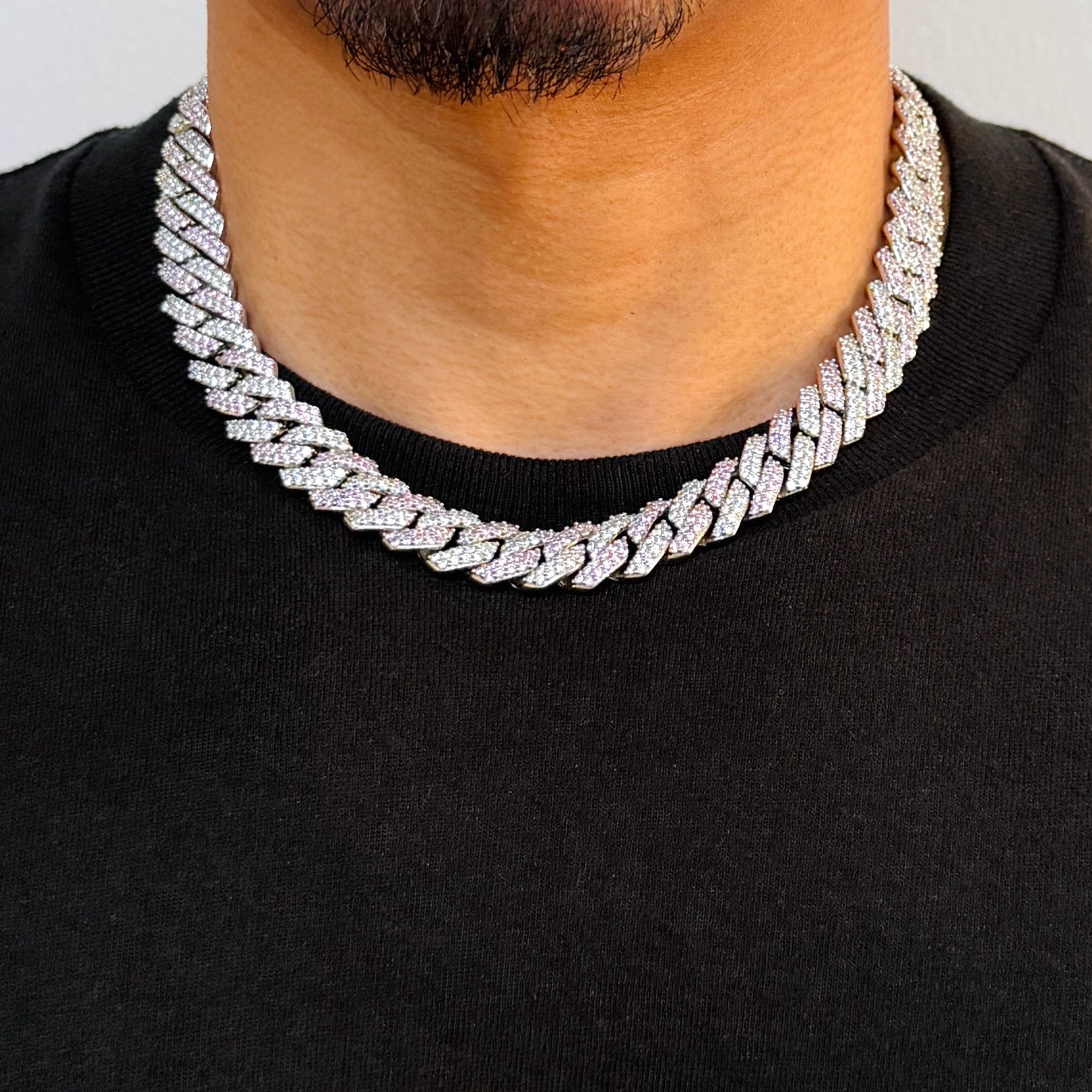 Two Tone Pink Diamond Chain 14mm