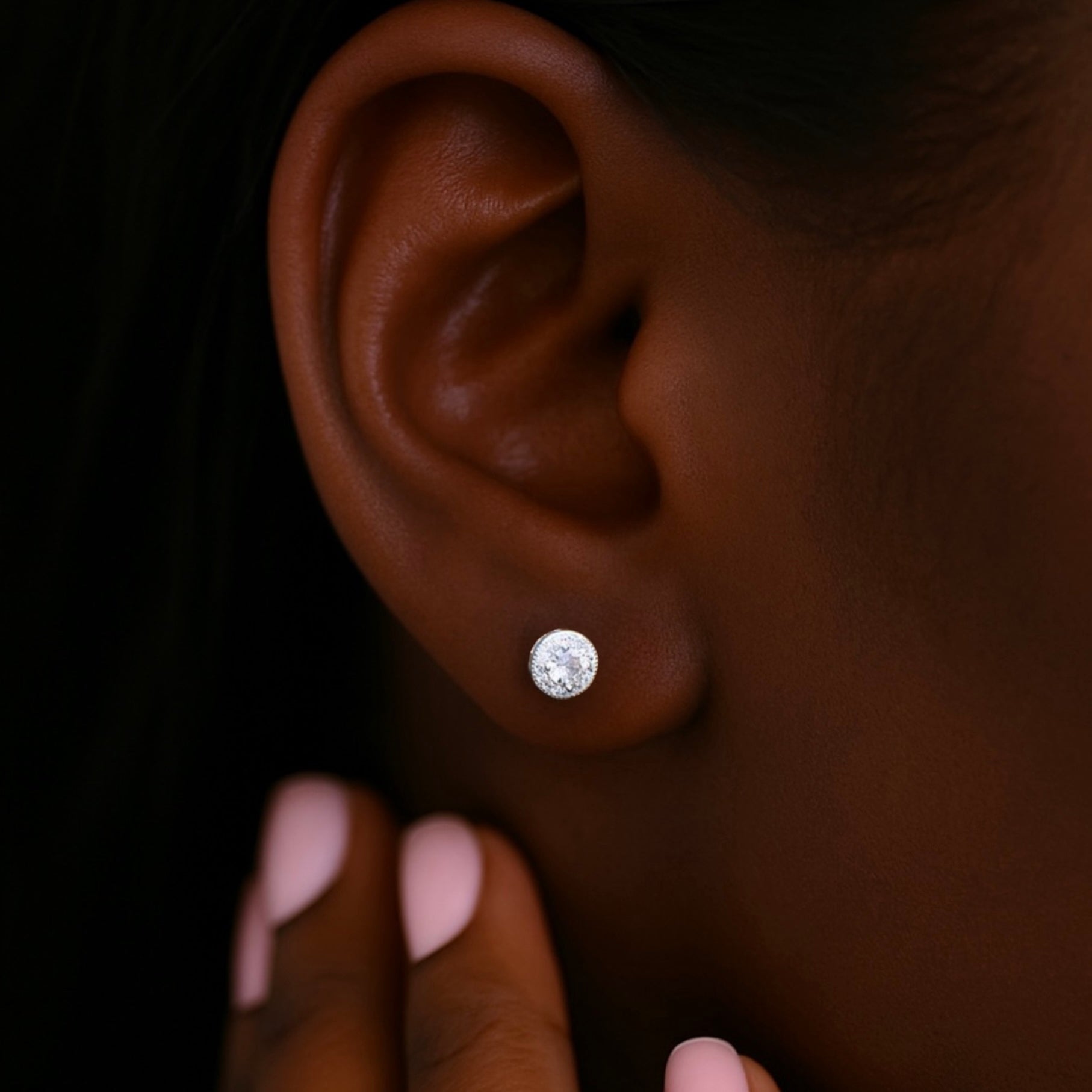 Aura Silver Diamond Earrings