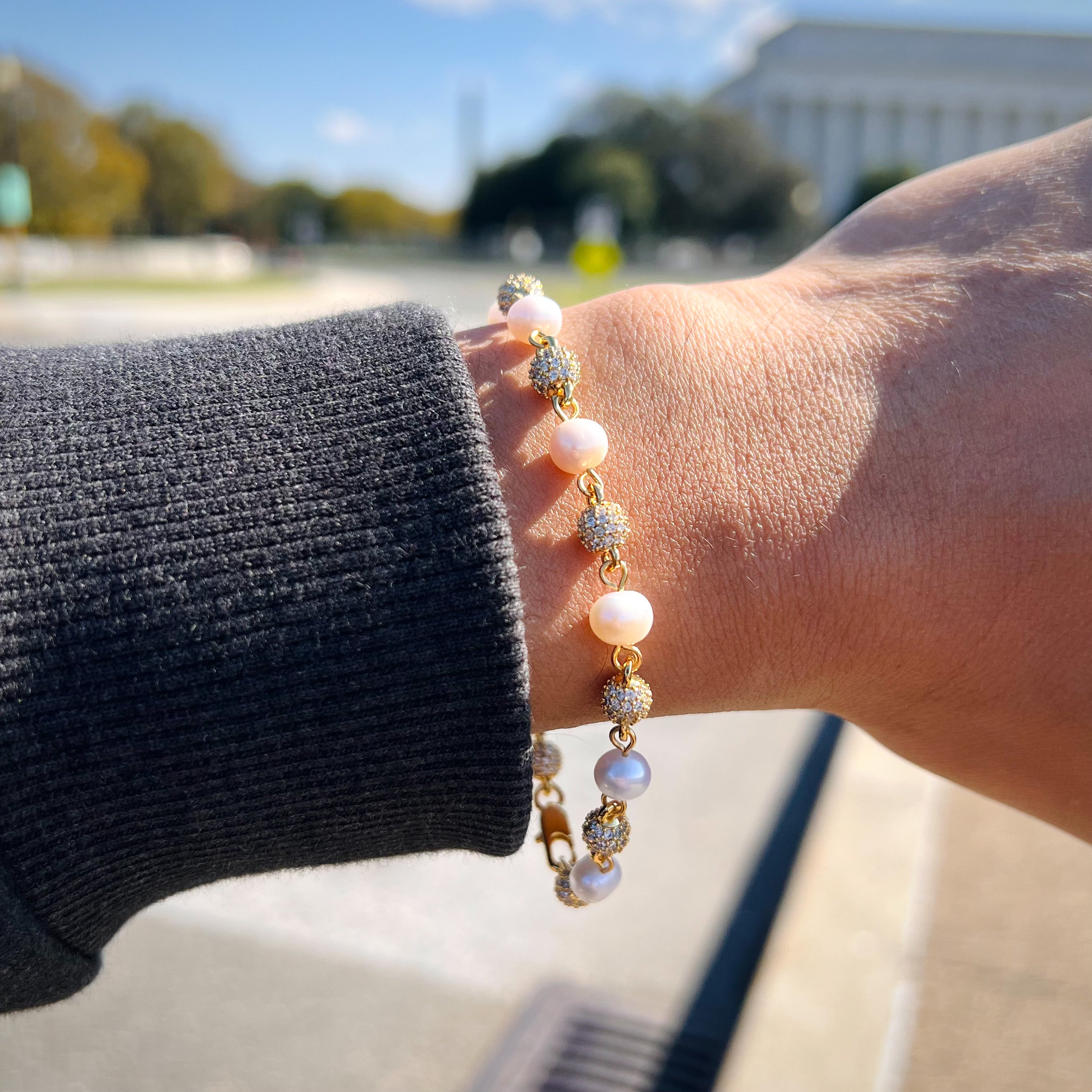 Iced ball Pearl Bracelet