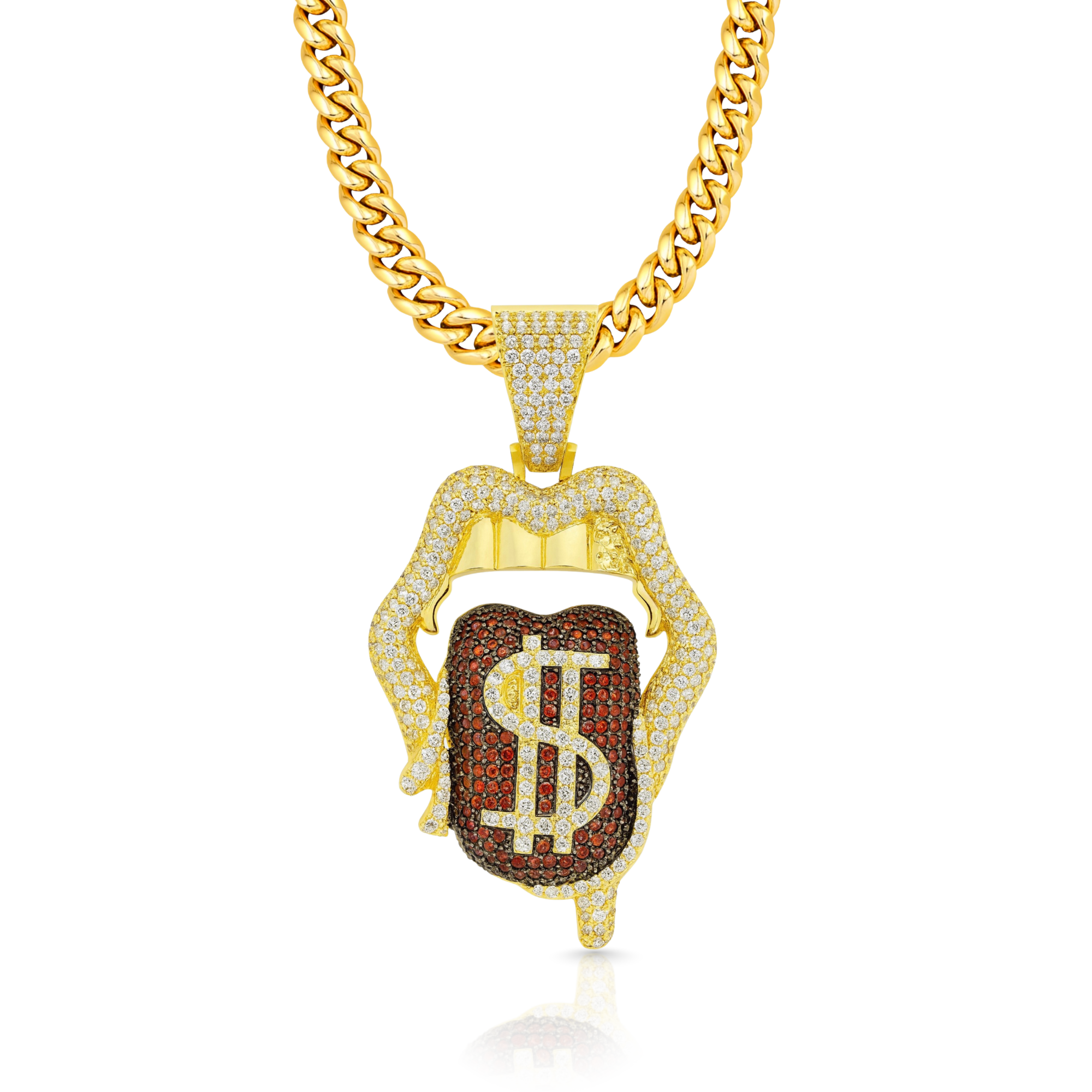 Money Talk Damiond Gold Pendant