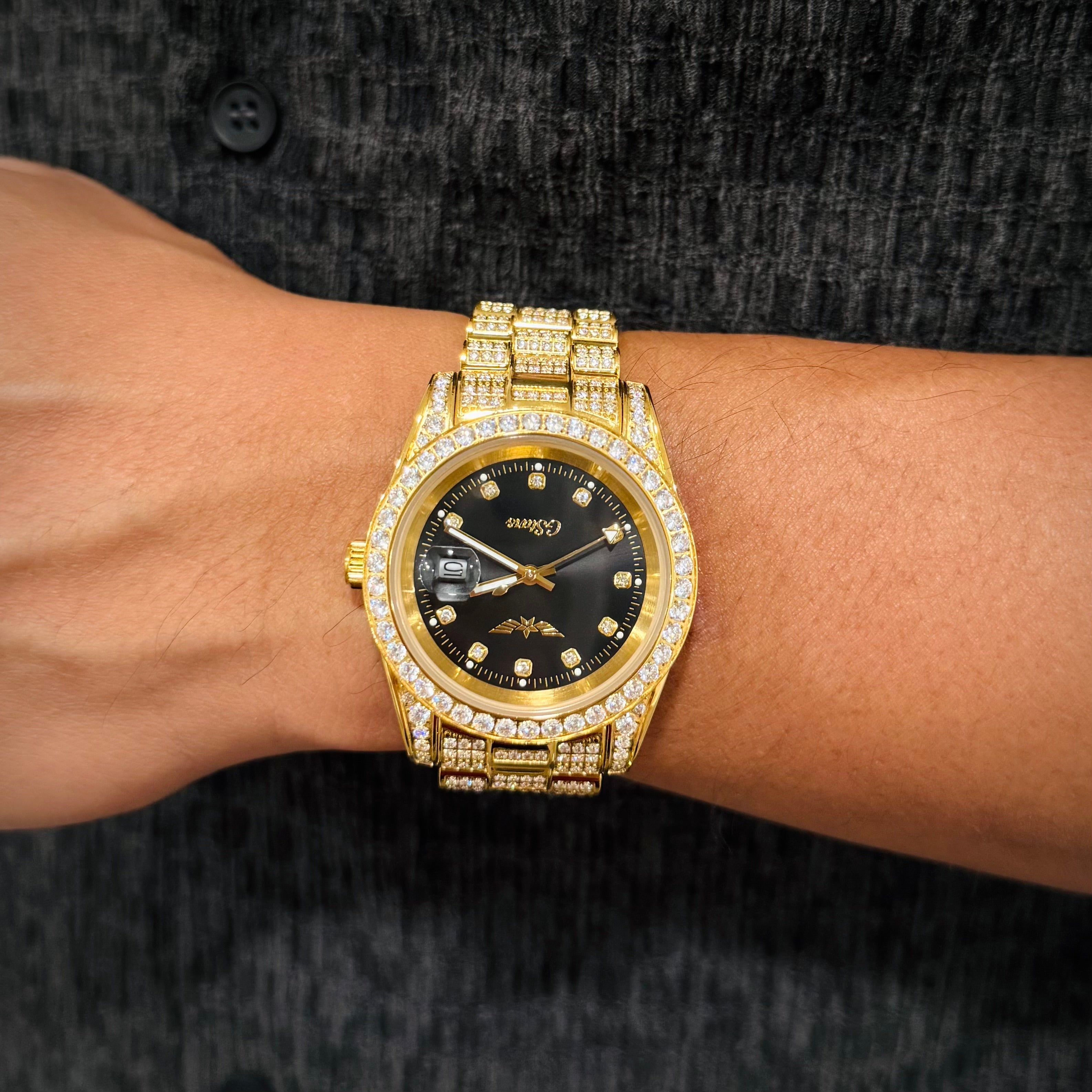 GStars Presidential 18k Gold Diamond Watch
