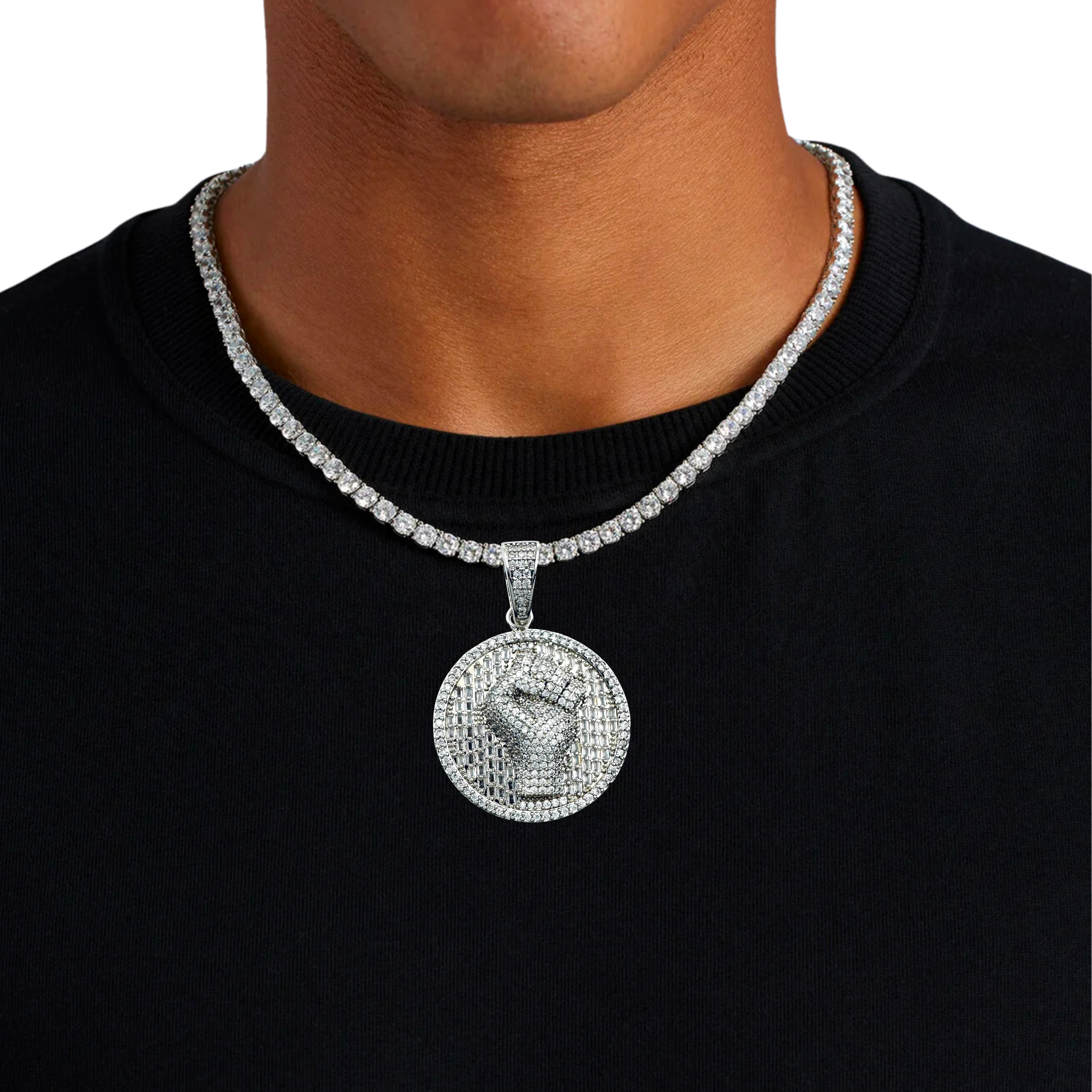 Power Fist Diamond Pendant