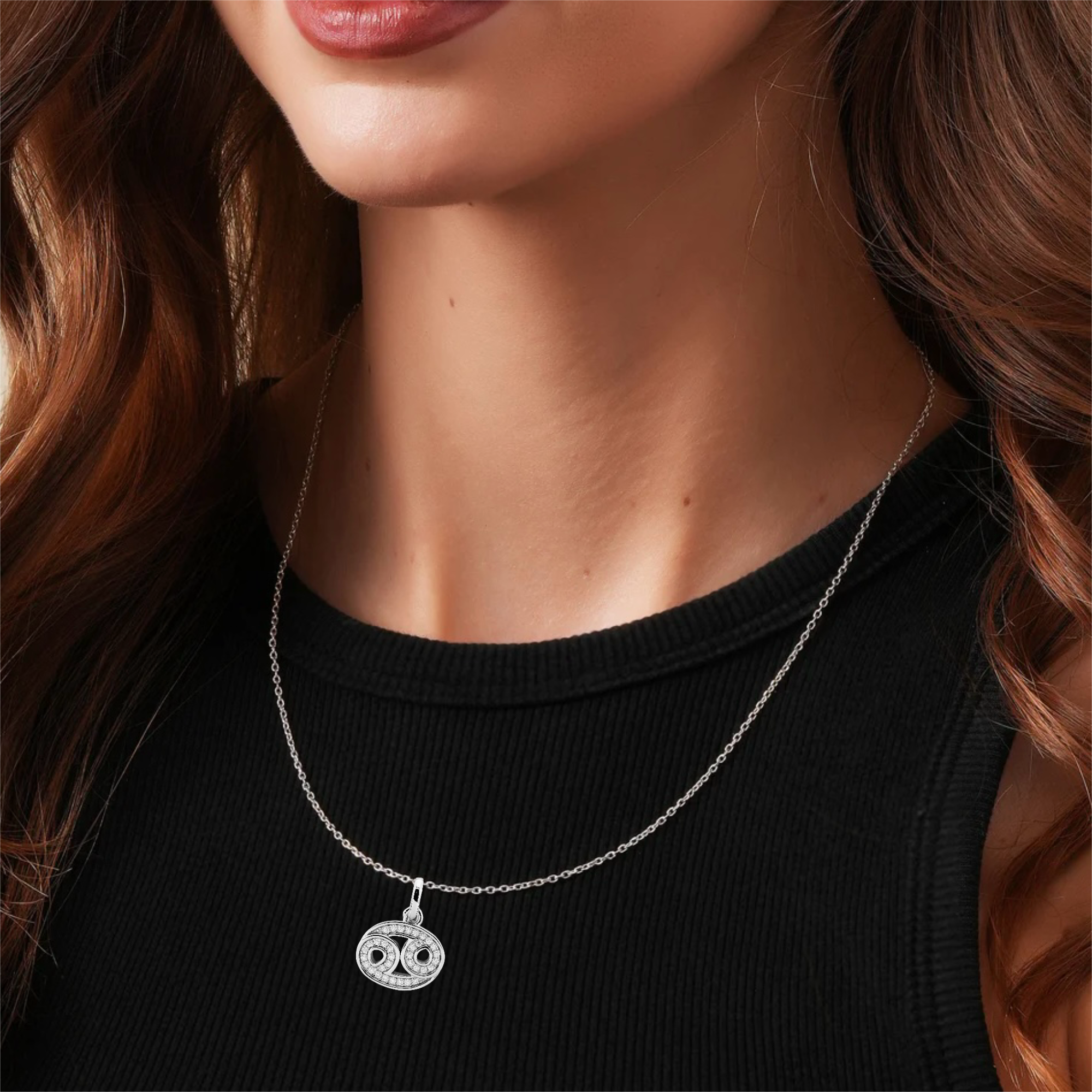 Moissanite Cancer Pendant Set