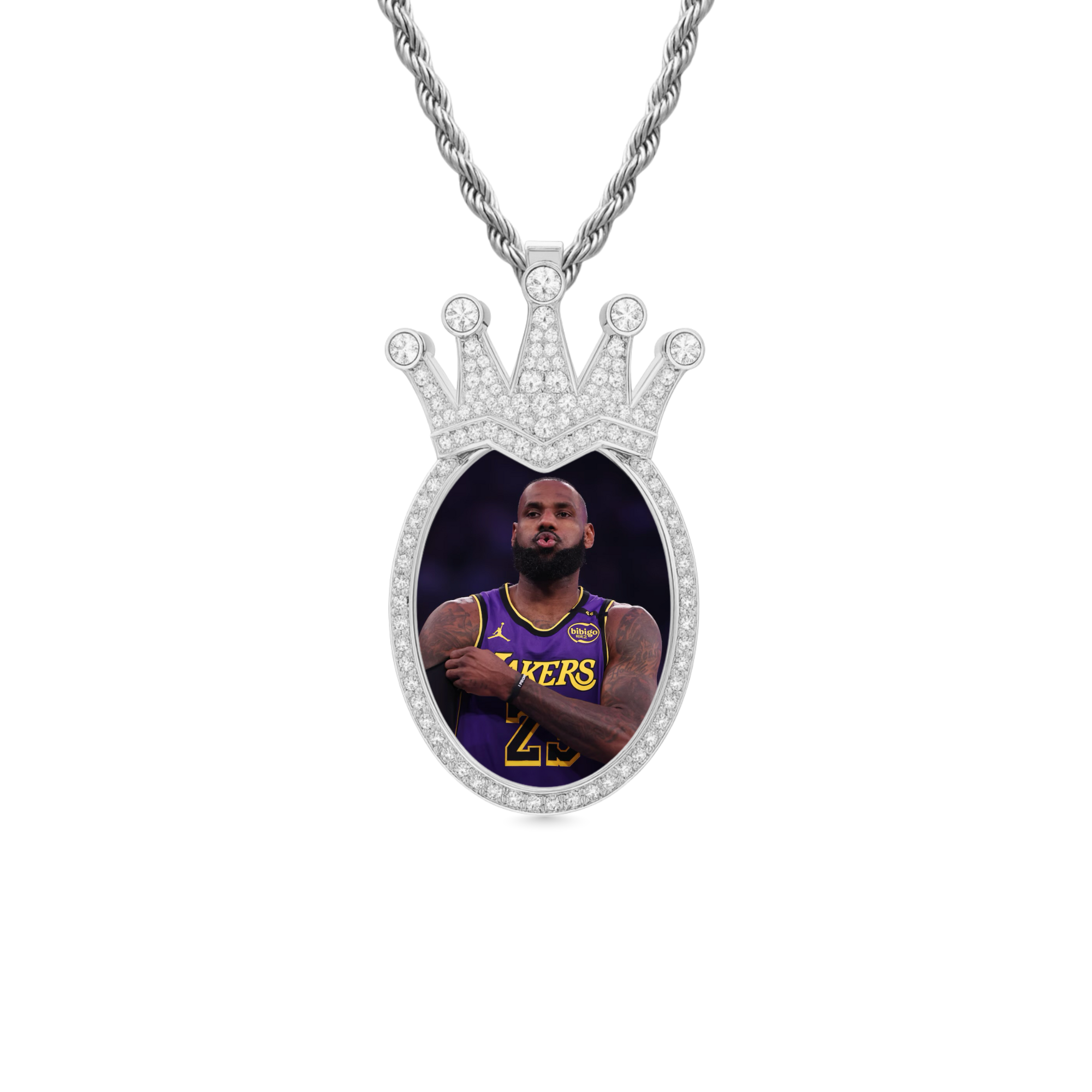 Crown Diamond Custom Photo Pendant