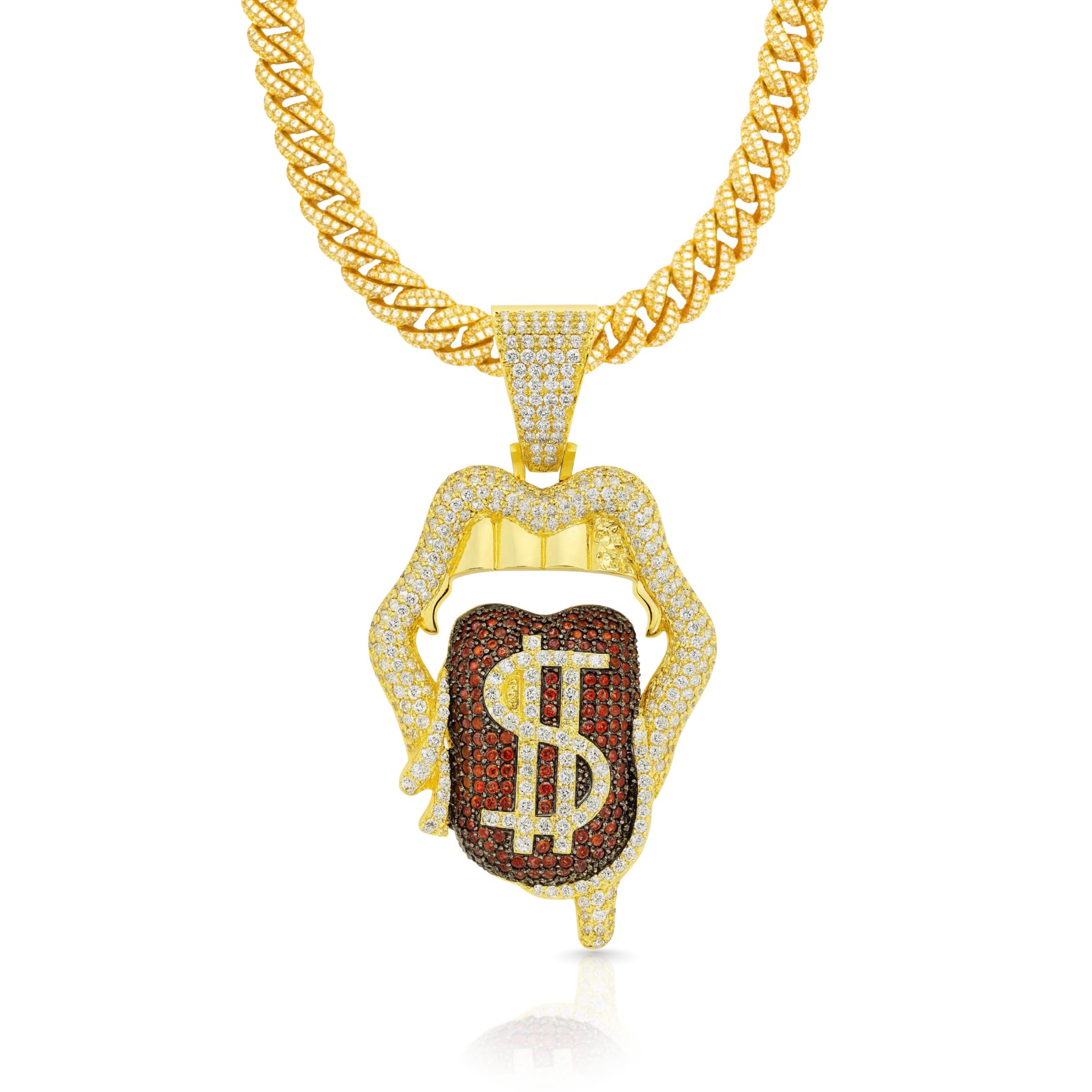 Money Talk Damiond Gold Pendant