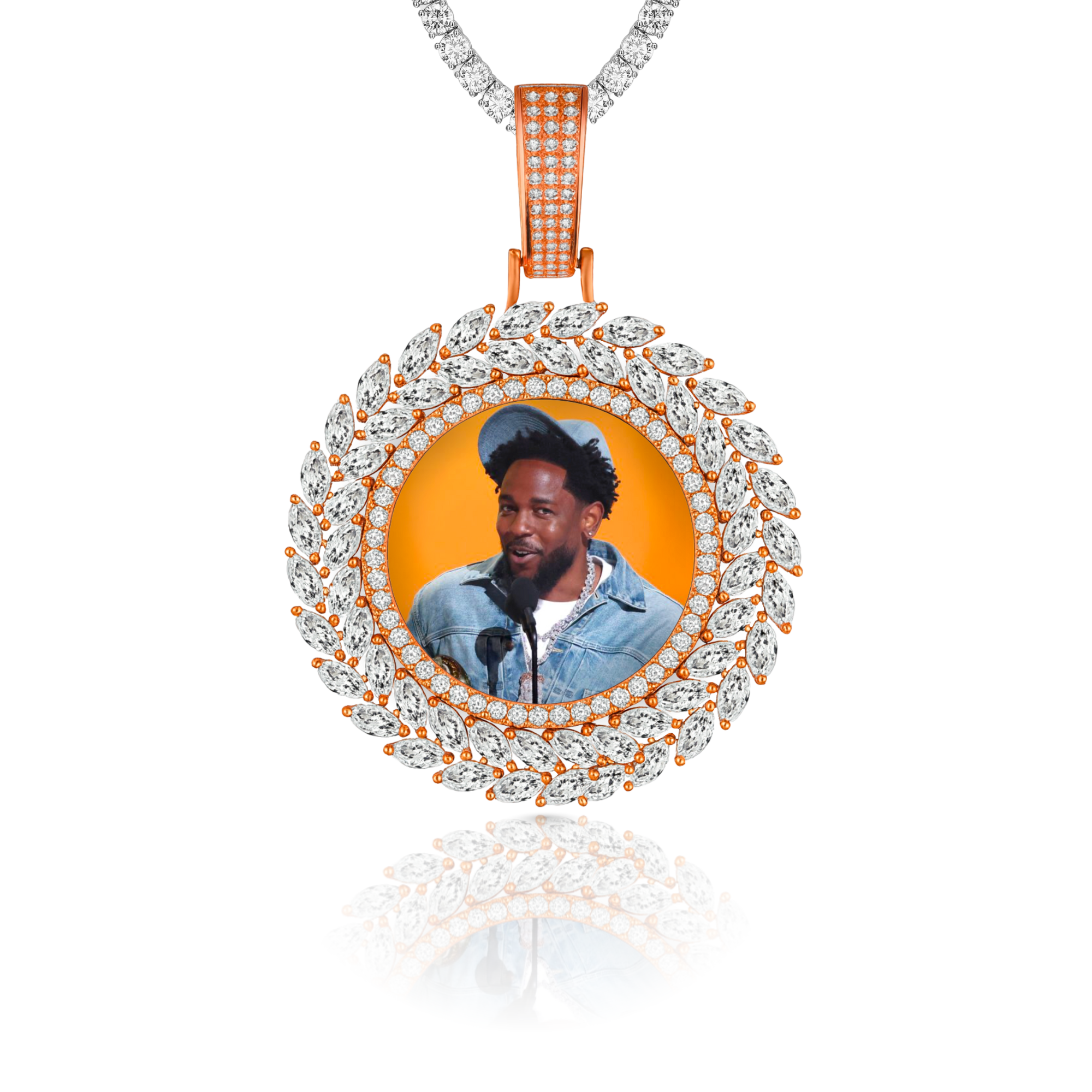 Flower Diamond Photo Pendant