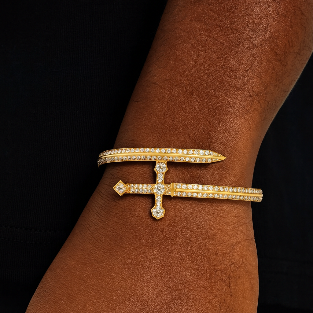 Diamond Cross Nail Bracelet