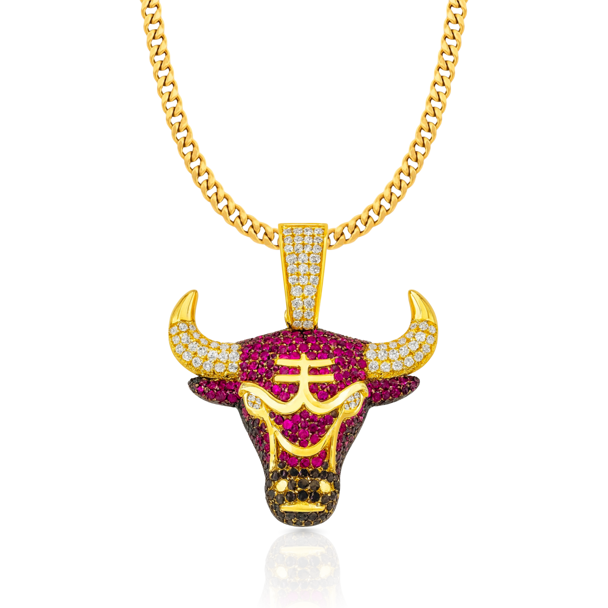 Bulls Diamond Gold Pendant