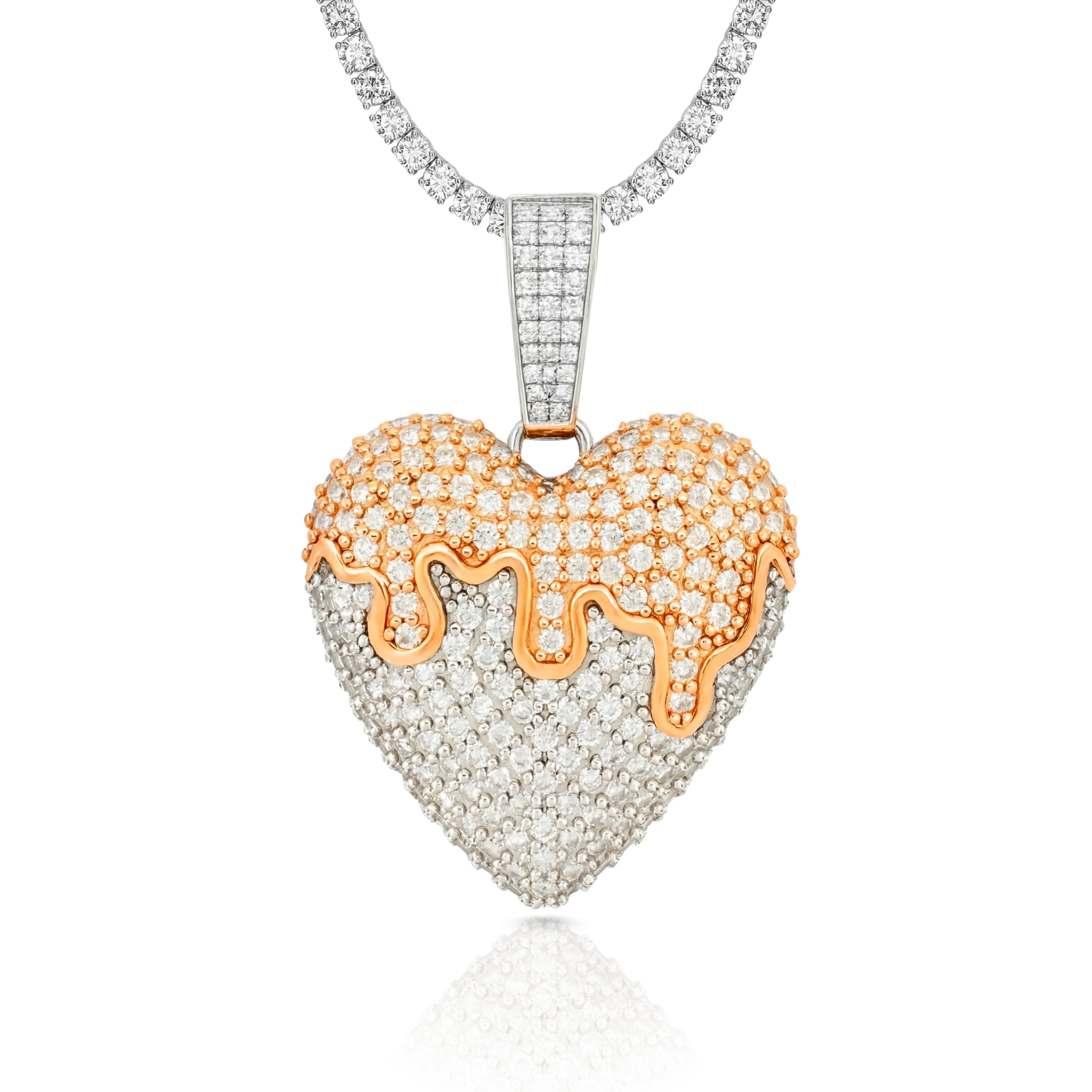 Moissanite Heart Drip Pendant 4.1cts