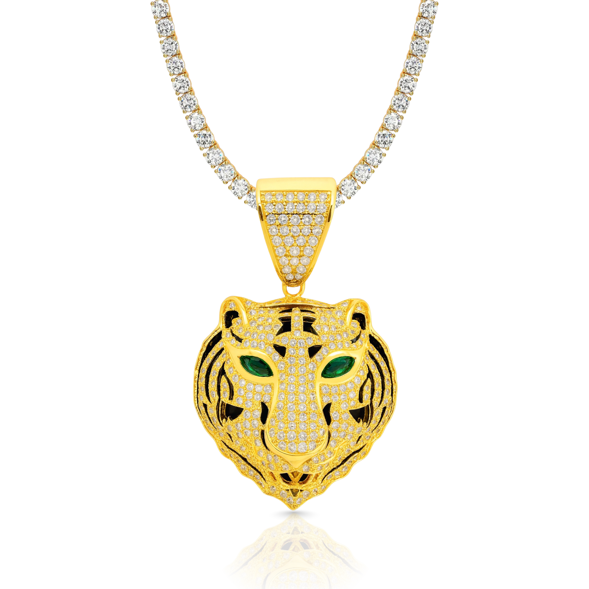 Tiger Diamond Gold Pendant