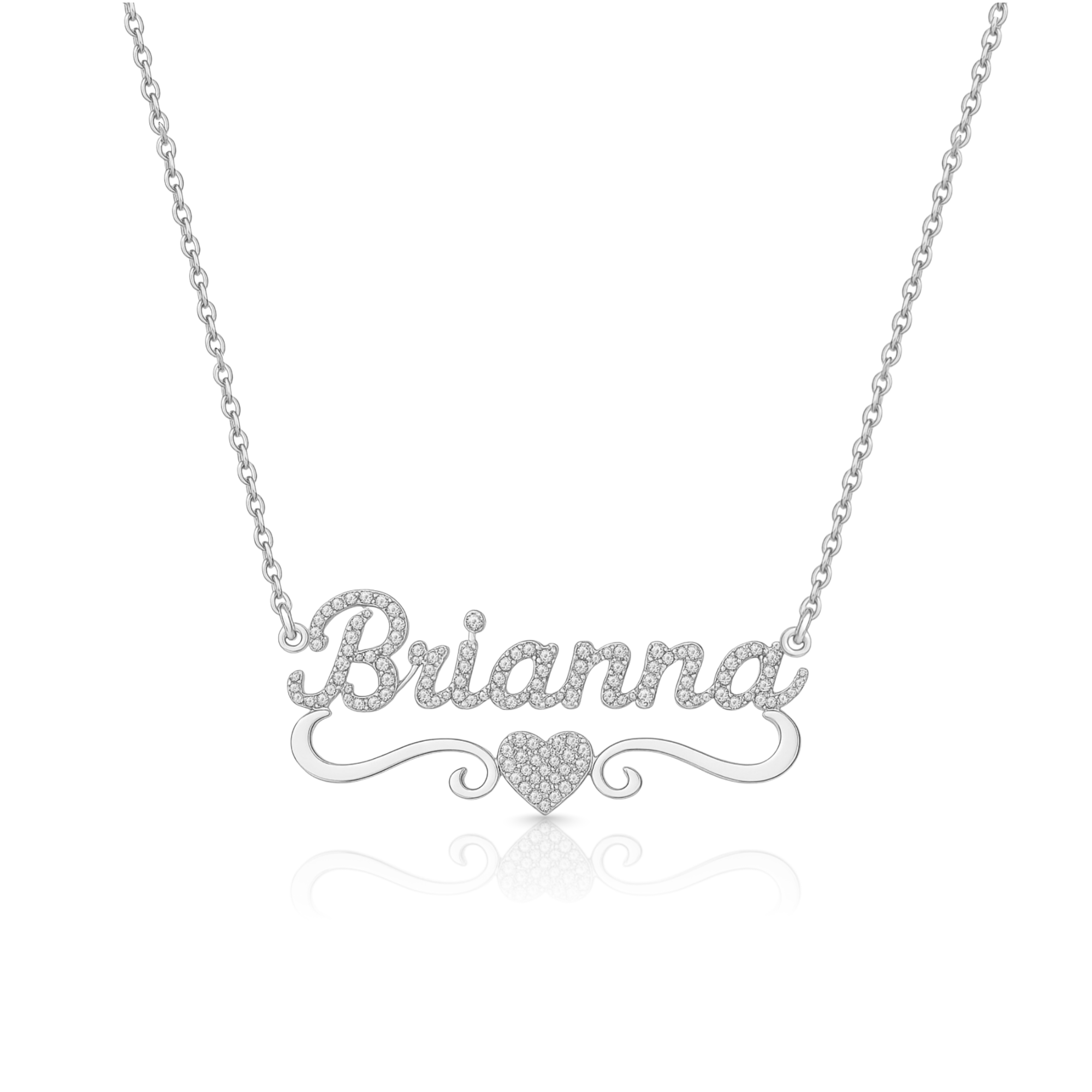 Cursive Heart Diamond Custom Pendant