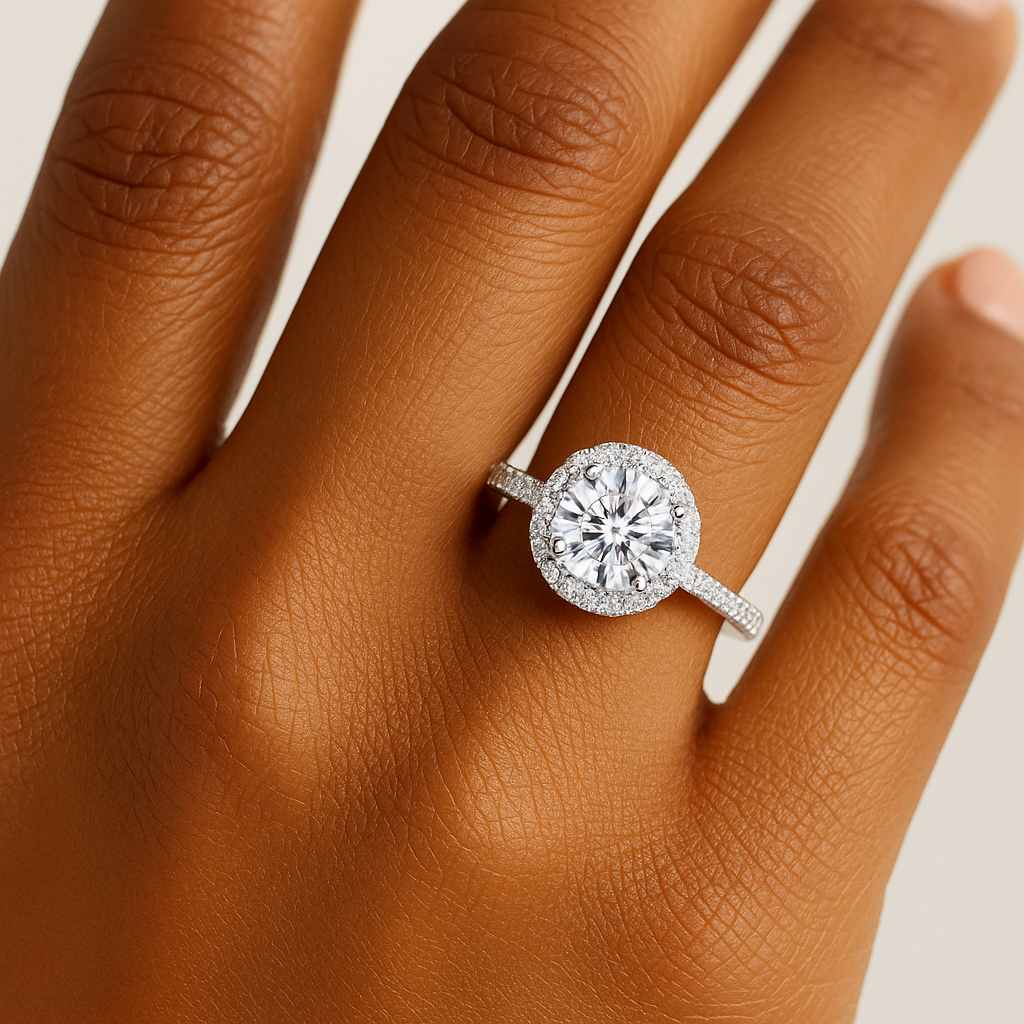 Moissanite Round Diamond Ring (1.0ct)