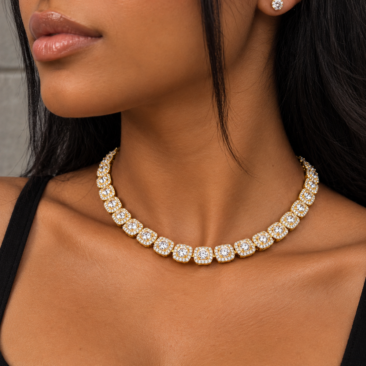 Clustered Tennis Chain Set 10mm