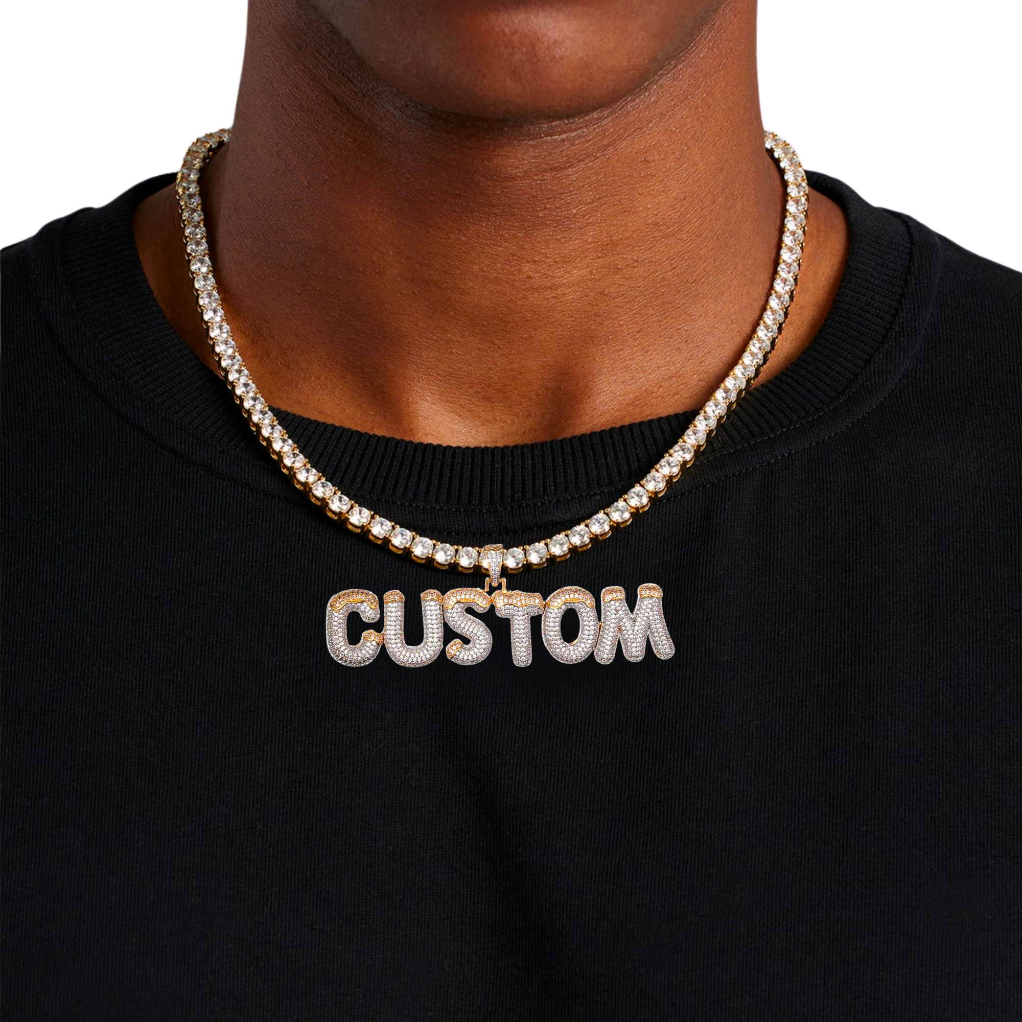 Two Tone Letter Custom Pendant