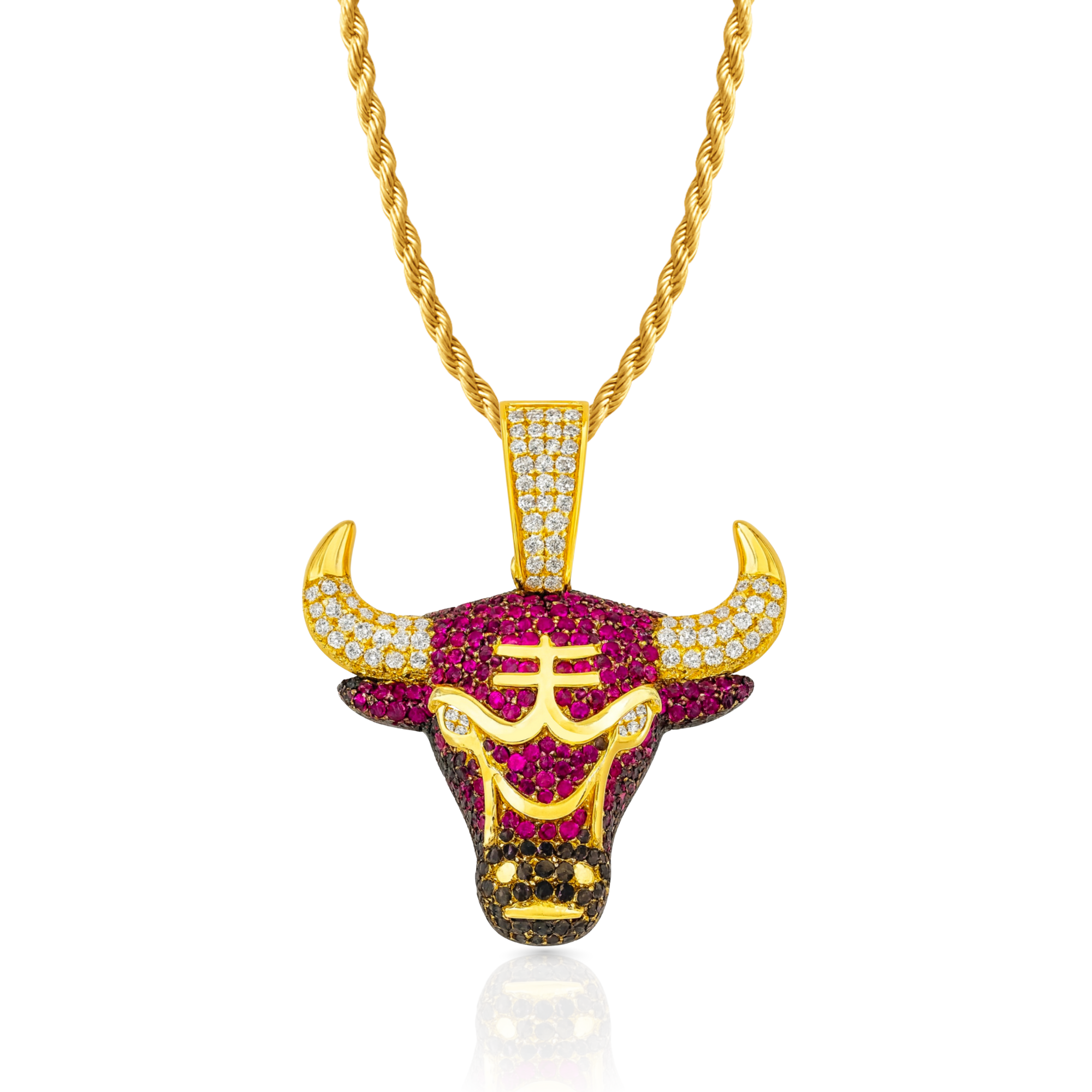 Bulls Diamond Gold Pendant