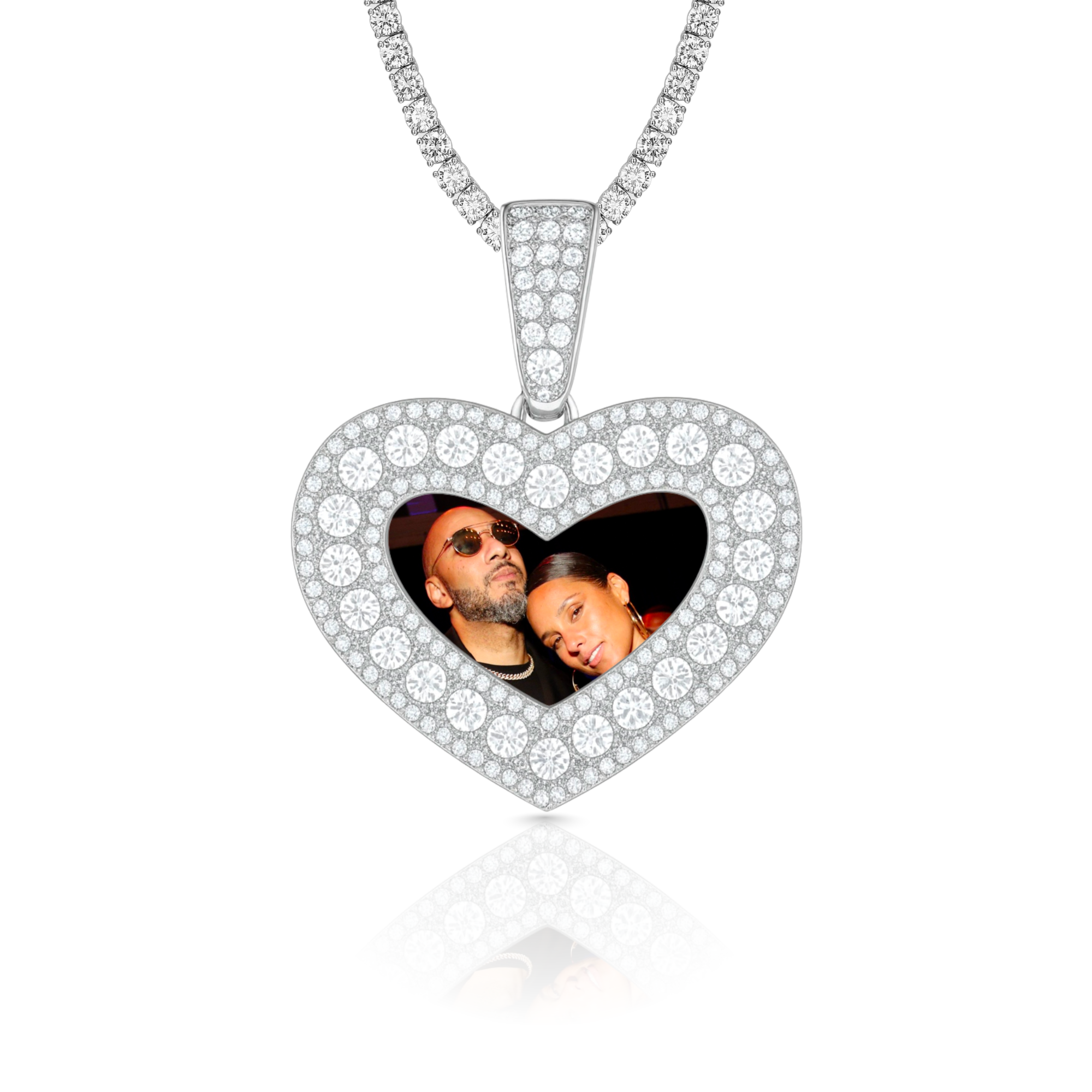 Diamond Heart Custom Photo Pendant