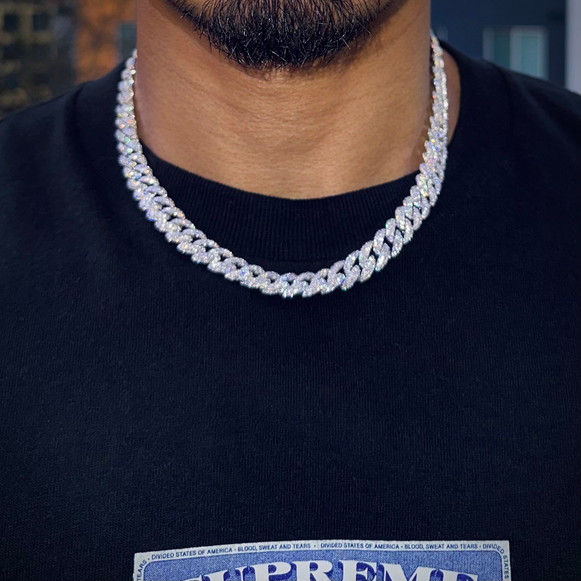 Moissanite South Beach Chain (10mm) 20cts