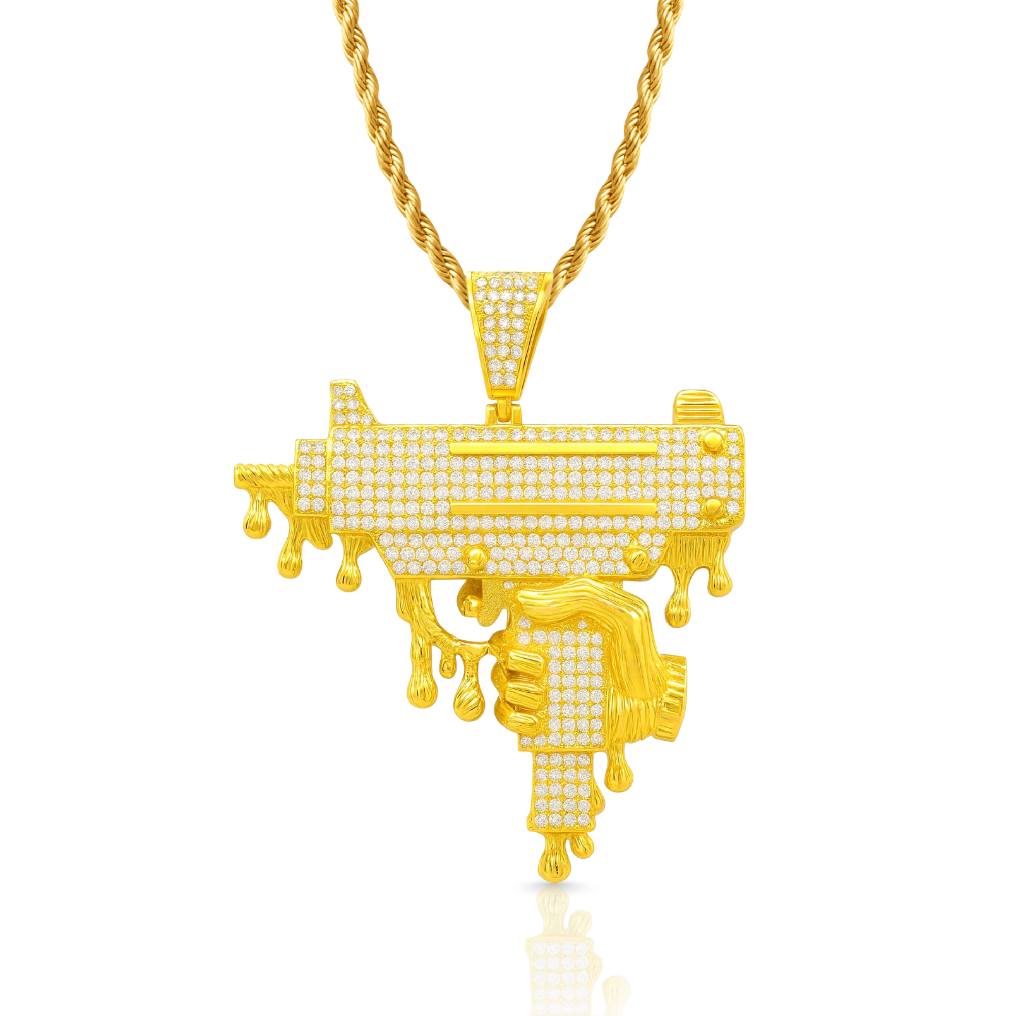 MAC-11 Diamond Gold Pendant
