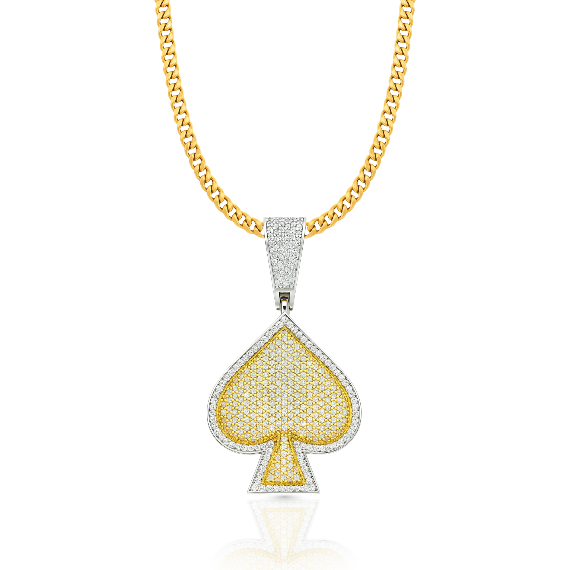 Ace of Spade Diamond Gold Pendant