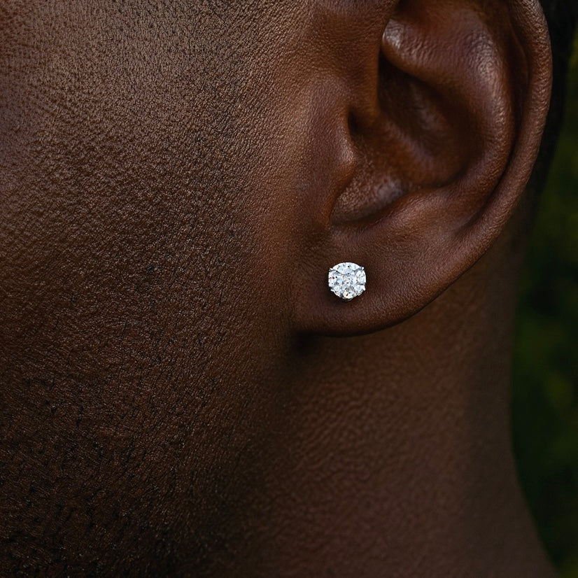 Moissanite Brilliant Star Earrings .05cts