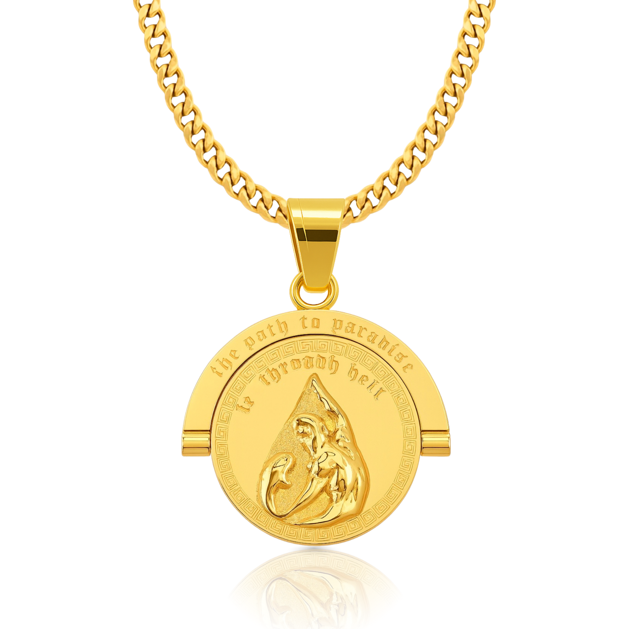 Double Sided Coin Gold Pendant