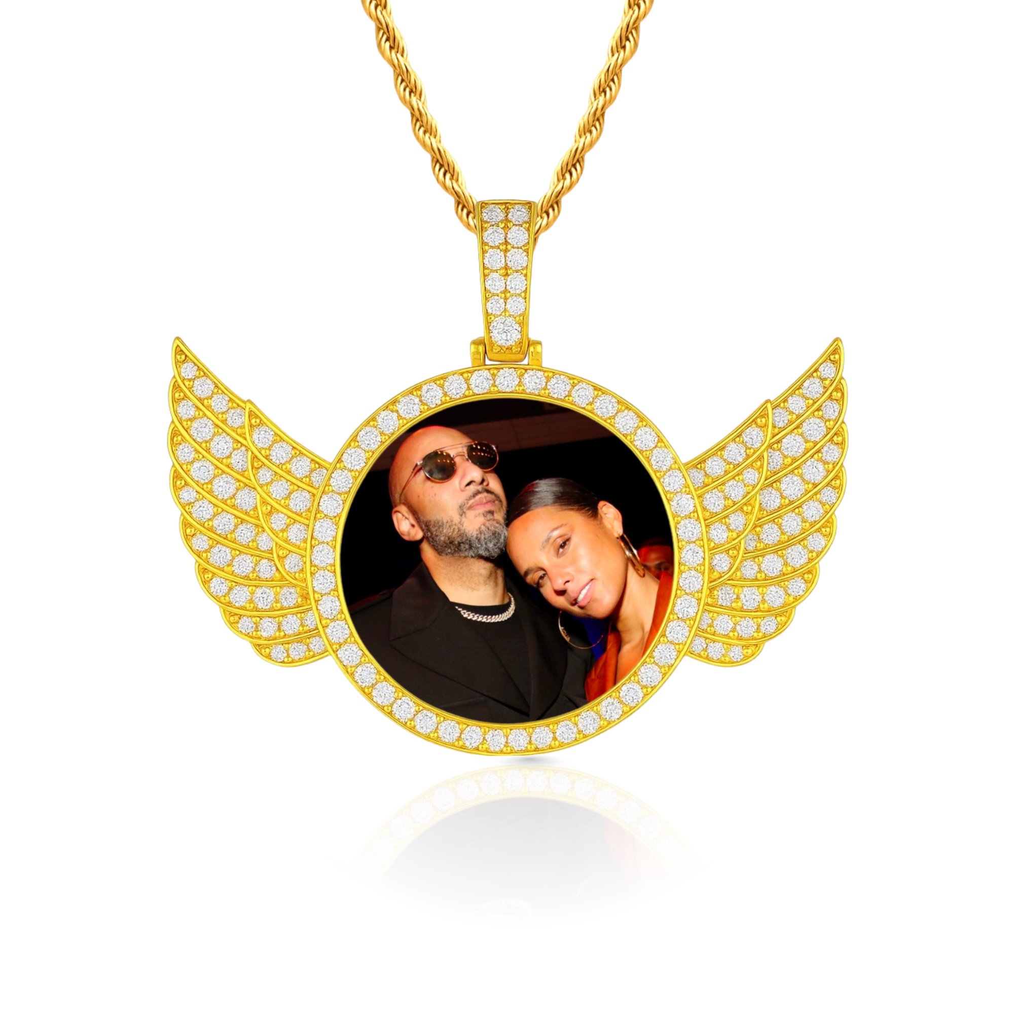 Round Wing Custom Photo Pendant