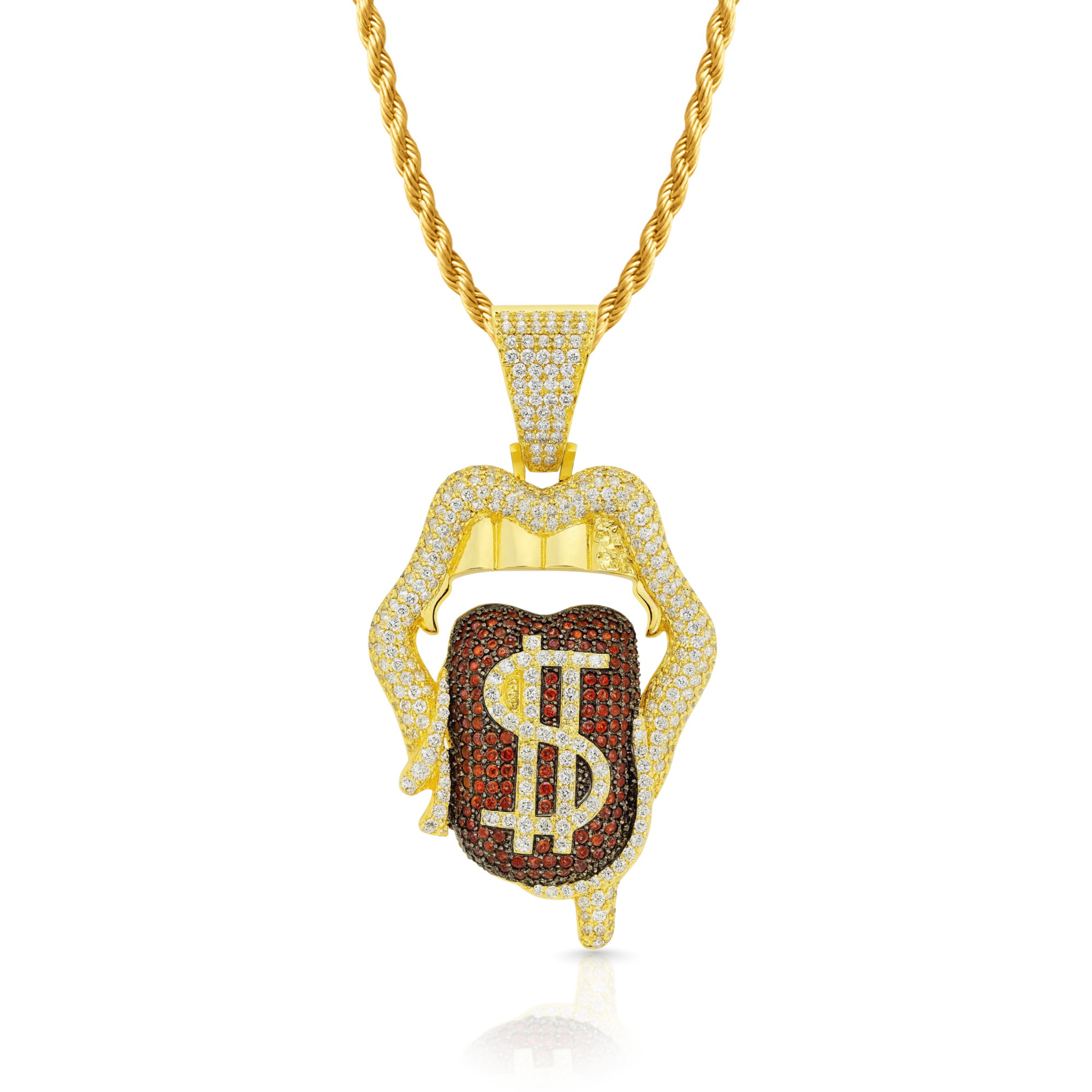 Money Talk Damiond Gold Pendant
