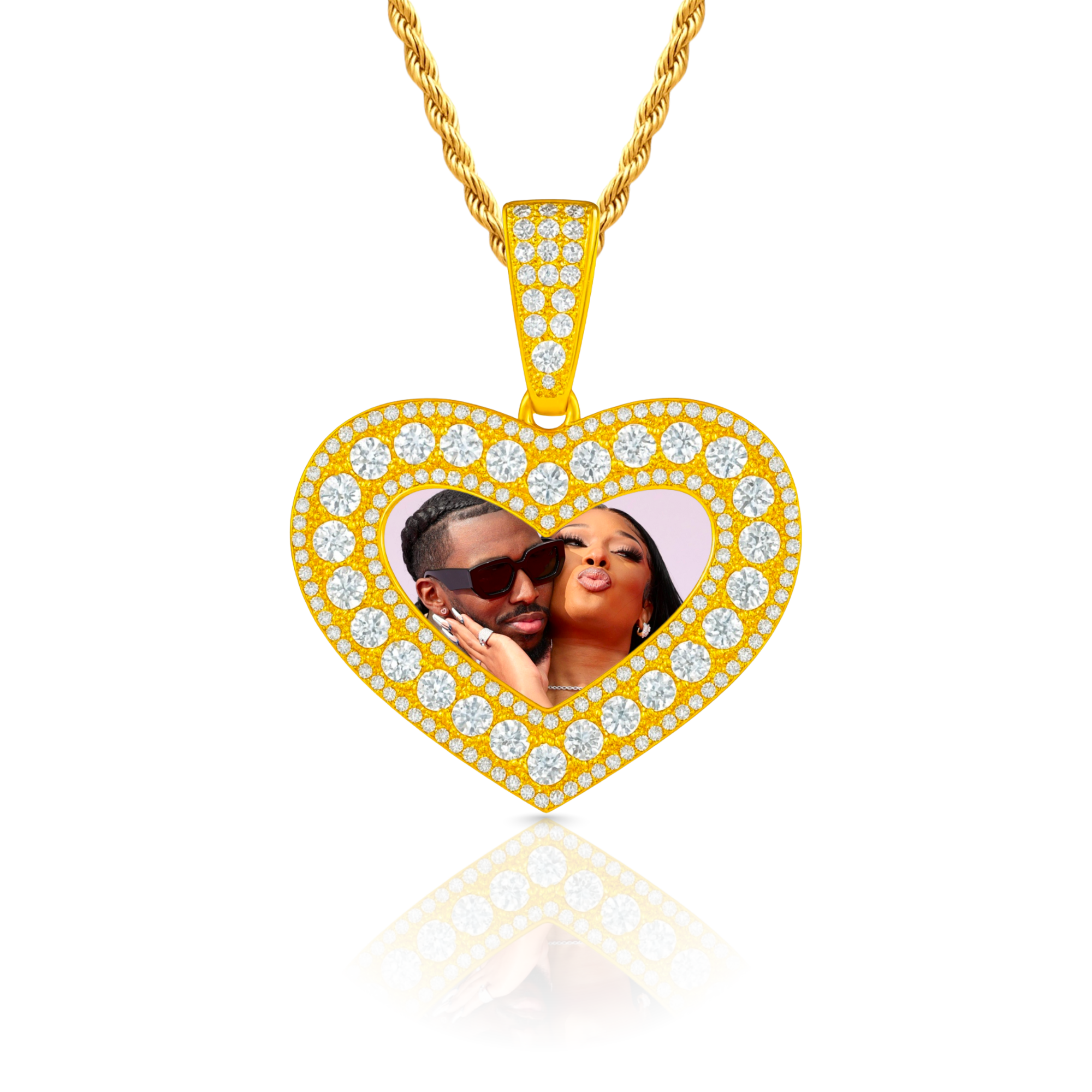 Diamond Heart Custom Photo Pendant