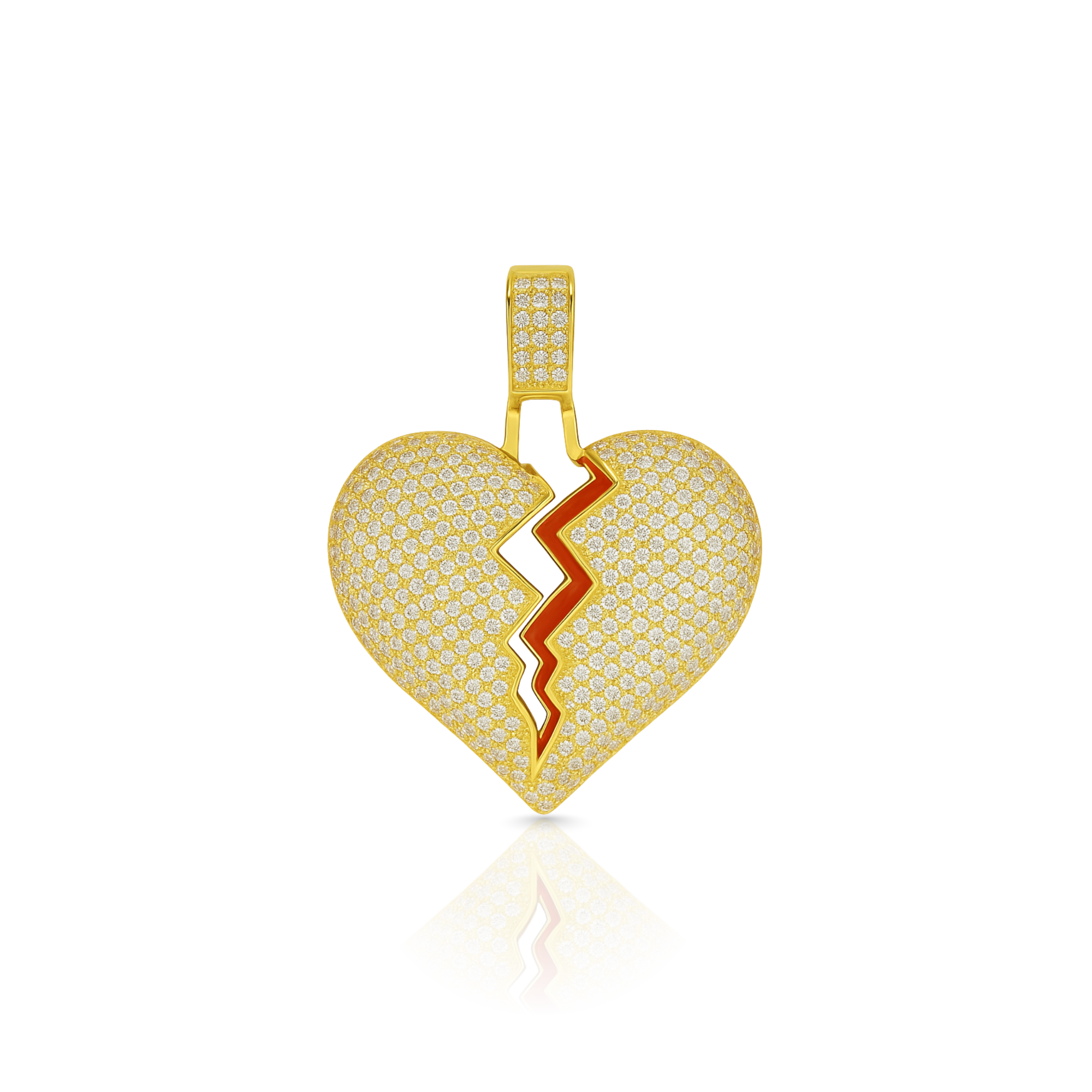 Broken Heart Diamond Gold Pendant