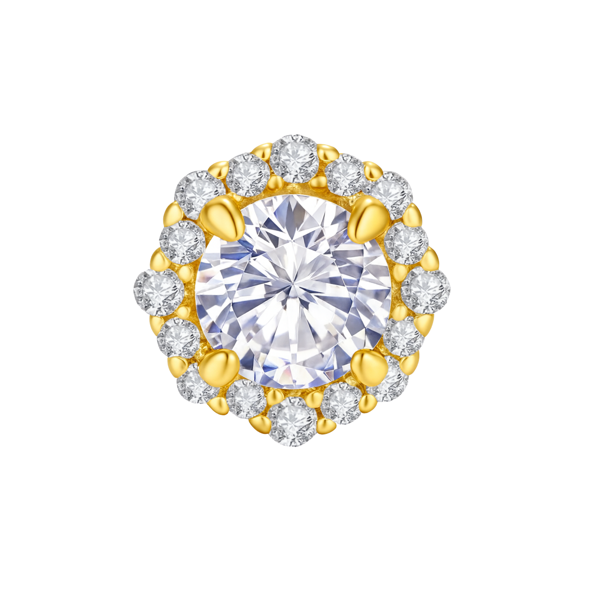 Moissanite Flower Gold Diamond Earrings 0.5cts