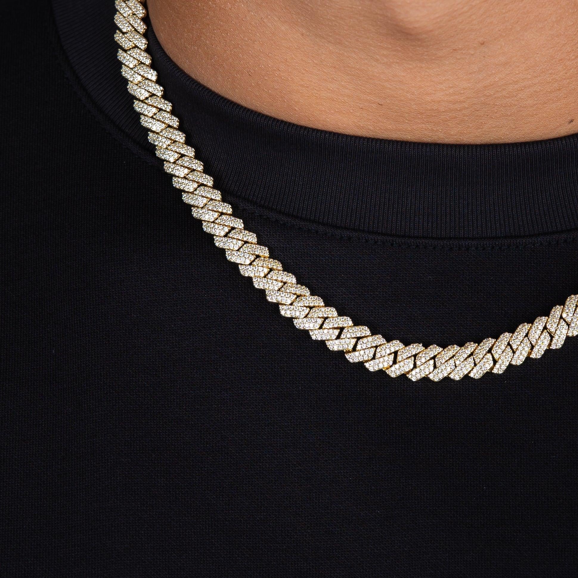 Moissanite Diamond Prongs Chain (8mm) 12cts